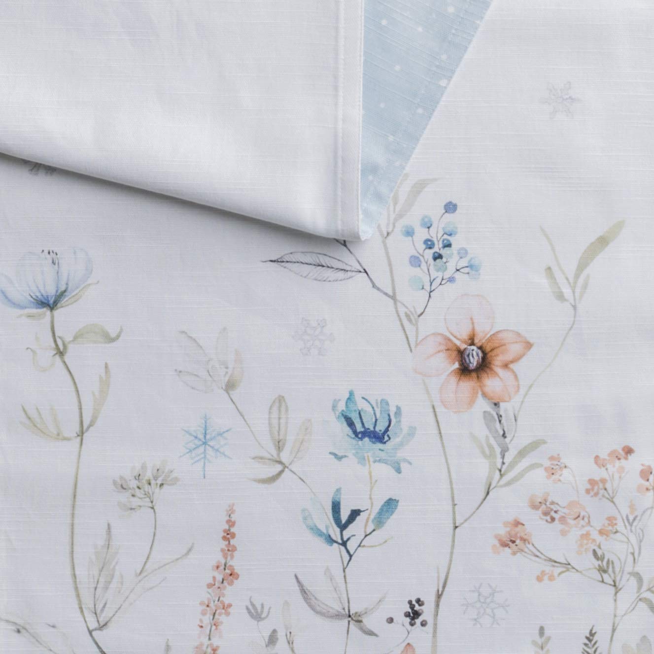 Maison D' Hermine Ice Florals 100% Cotton Table Runner Farmhouse Tabletop Cover For Home Kitchen Dining D