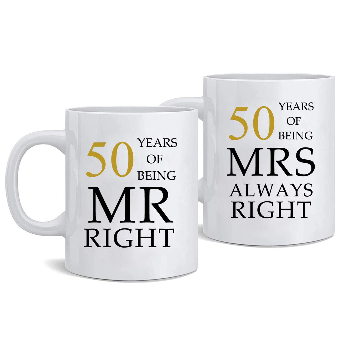 Kwieema 50th Wedding Anniversary for Couples, Golden 50th Anniversary for Parents, 50th Wedding Anniversary Coffee Mugs Grandpar