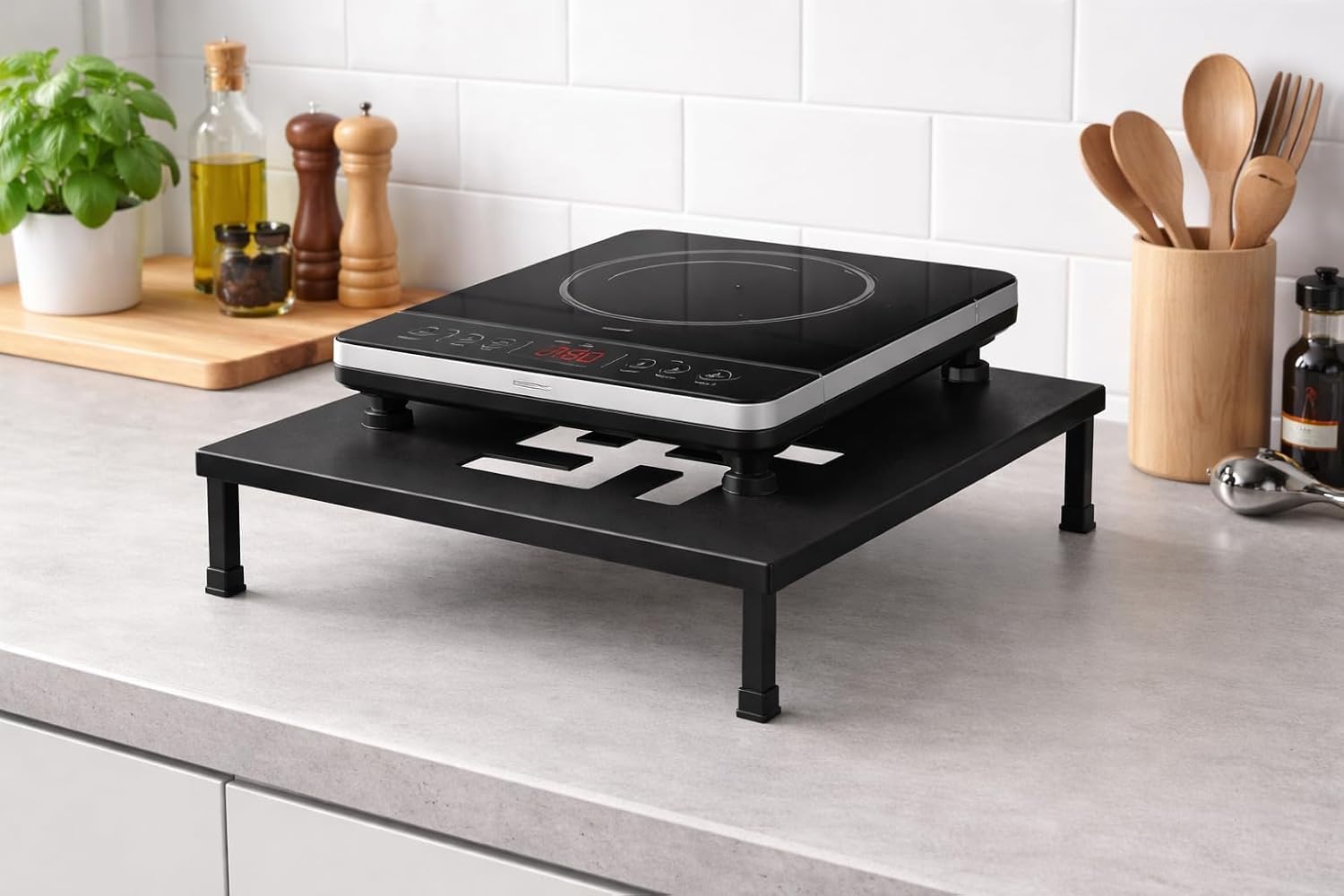 15 West 18600 Heavy Duty Kitchen Top Induction Cooker Stand/Kitchen Counter Top Induction Storage Stand (40 L X 35 W X14 H CmS,