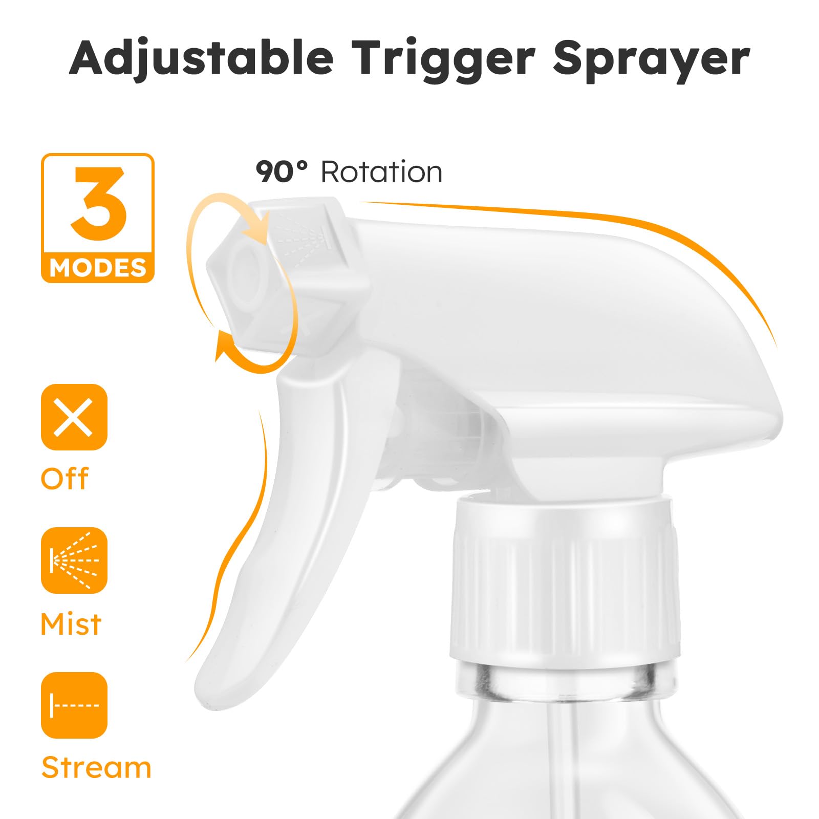 Tecohouse Glass Spray Bottle 8 Oz, Clear Small Empty Refillable Sprayer Container With Labels, Funnel, Lids, Graduated Pipettes