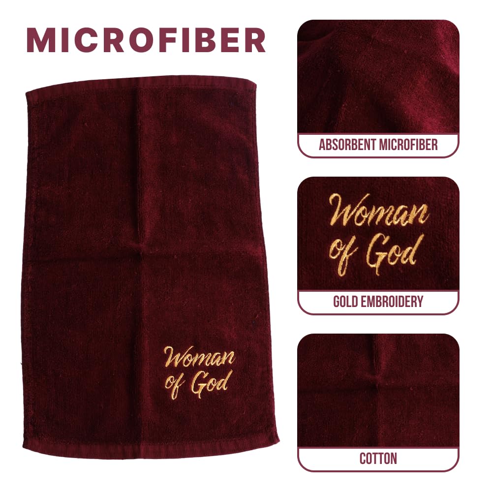 Swanson Christian Products Woman Of God Hand Towel (Cotton, Burgundy)
