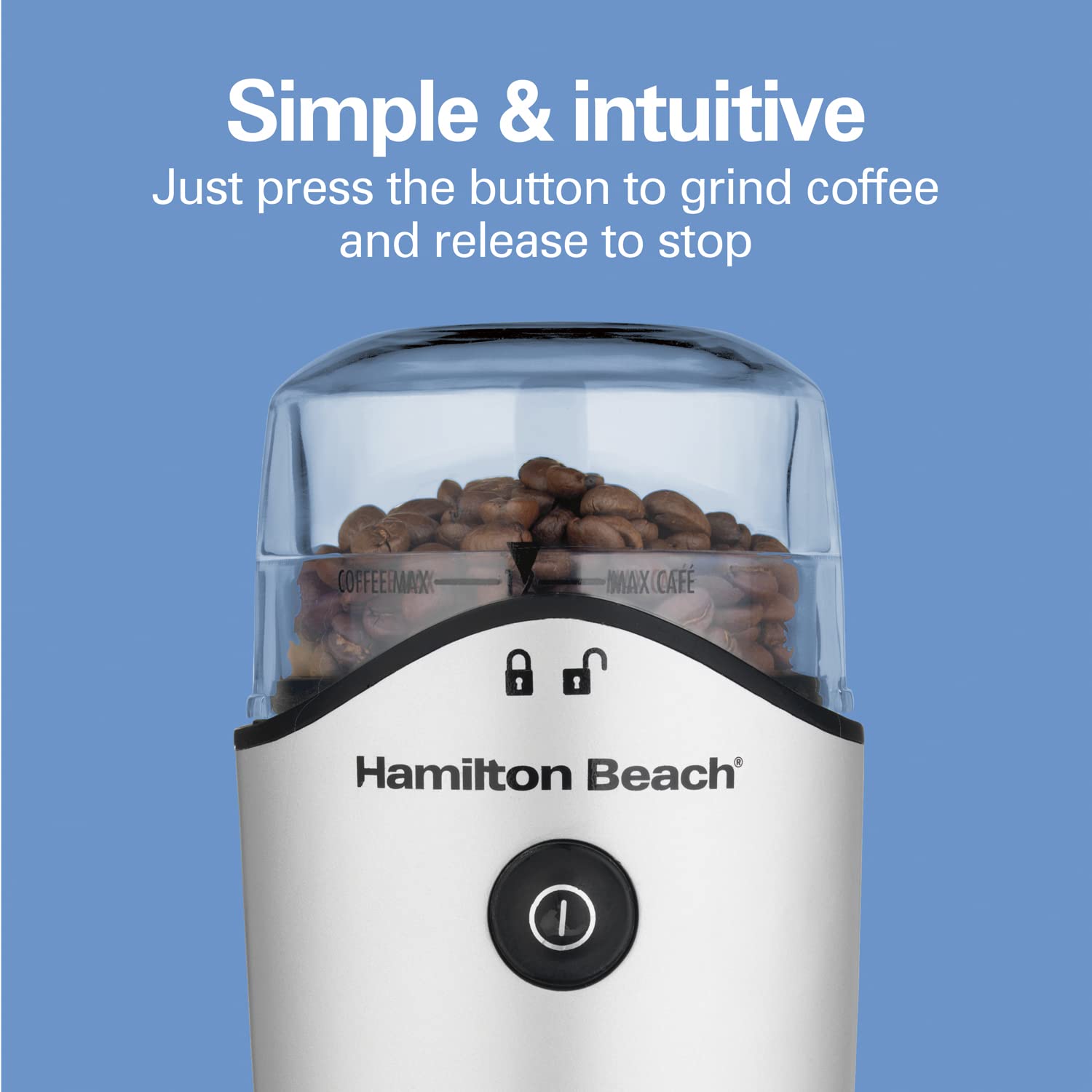 Hamilton Beach 4.5Oz Electric Coffee Grinder For Beans, Spices & More, Stainless Steel Blades, Silver (80350Rv)
