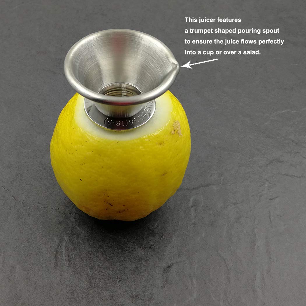 Isavage 18/8 Stainless Steel Portable Manual Lemon Squeezer Citrus Orange Juice Hand Juicer Screw Press Fresh Squeezed Fruit Kit