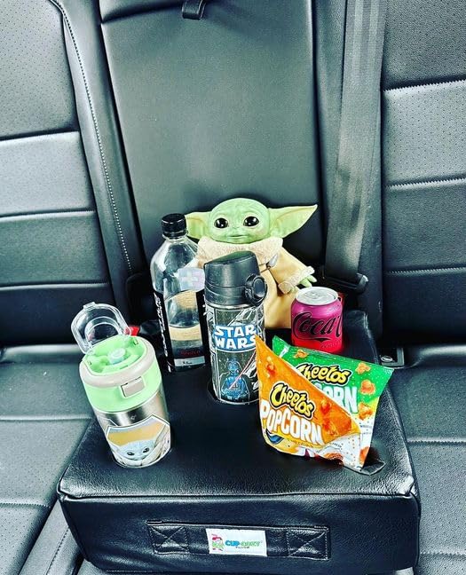 Cup Cozy Pillow 5 Hole (Black Faux Leather)- As Seen On Tv-The World'S Best Cup Holder! Keep Drinks Close And Safe From Spills.