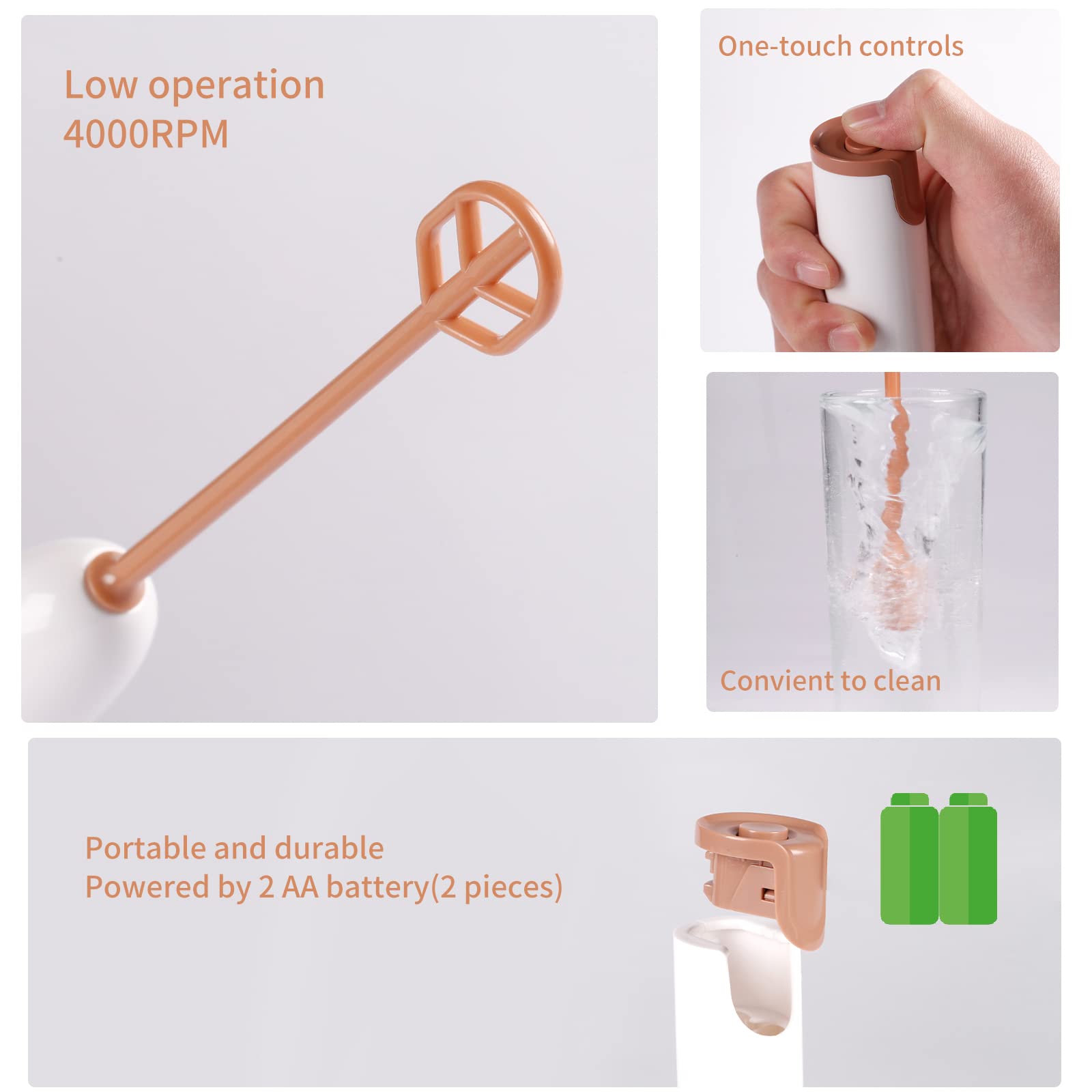 Doobaann Handheld Electric Baby Formula Mixer,Handheld Drink Mixer (White)