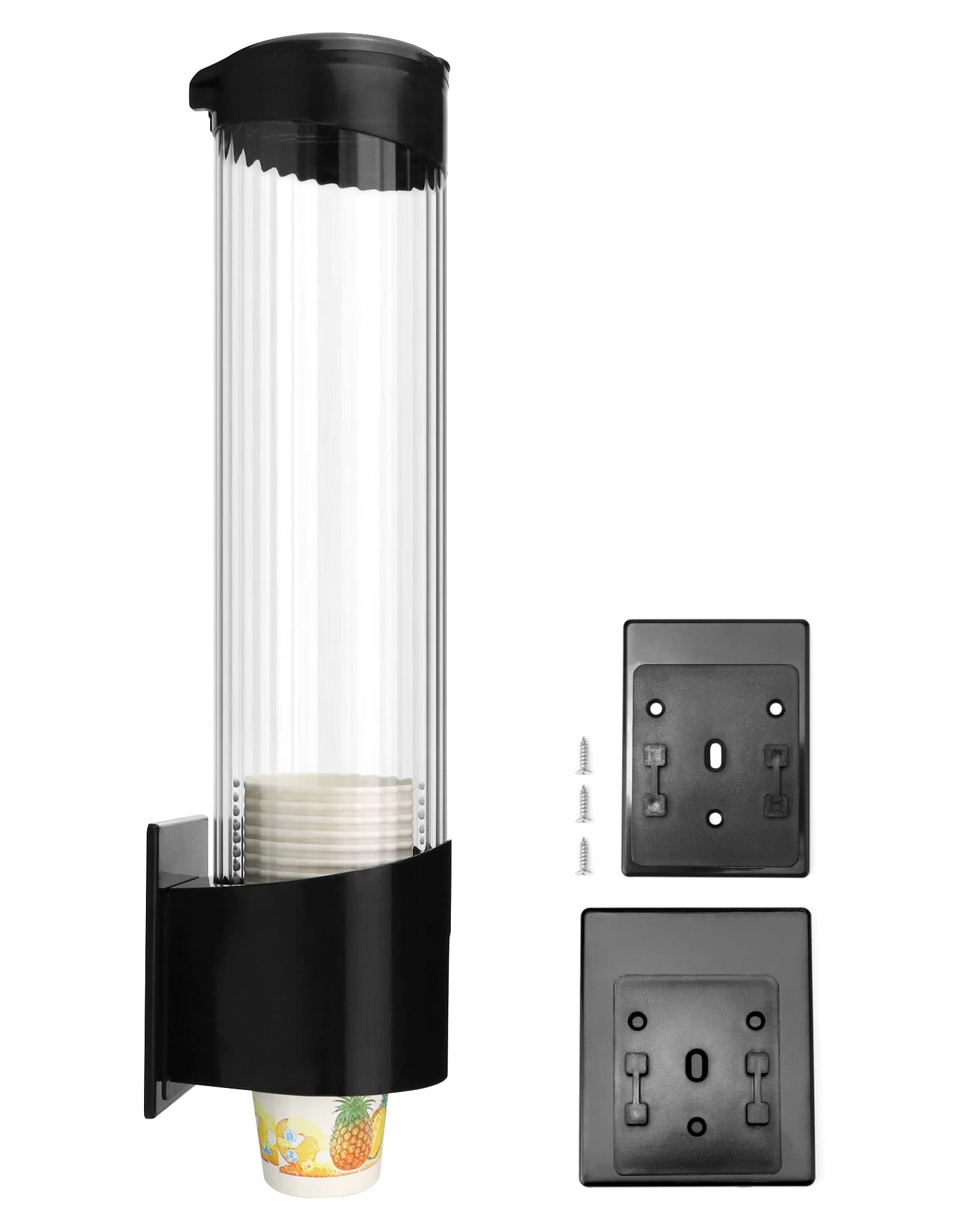 Qwork Cup Dispenser, Water Dispenser Disposable Cup Holder Rack Fits 7Oz - 12Oz Cone Or Flat Bottom Cups, Pull Type Paper Water