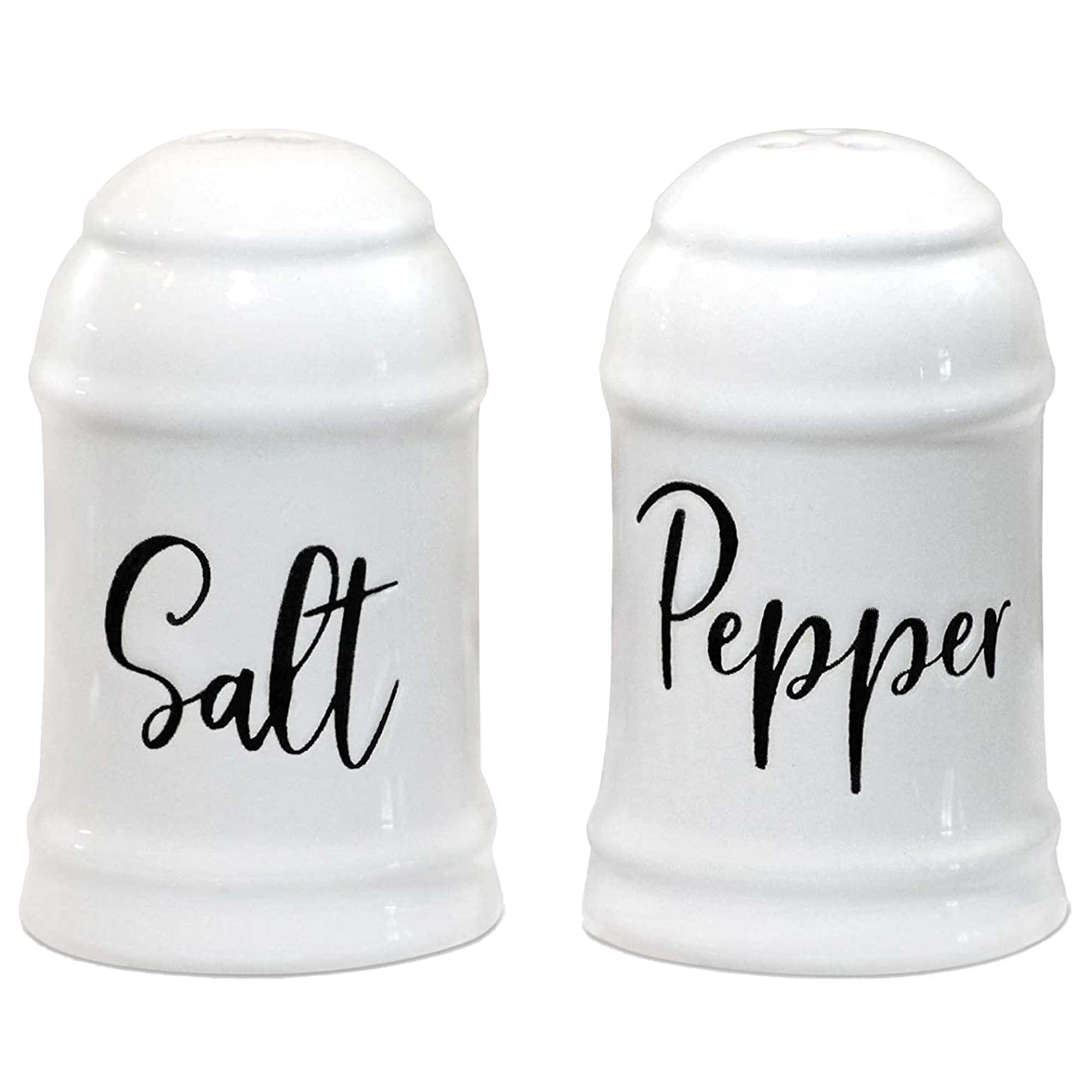 Home Acre Designs Salt And Pepper Shakers Set Farmhouse Kitchen Decor Ceramic Salt Shaker -White Salt And Pepper Shaker - Weddin