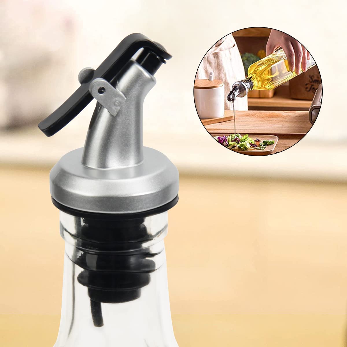 Wertioo Oil Dispenser Bottle 4 Pack 17 Oz Glass Olive Oil And Vinegar Dispenser Set Oil Container With Funnel & Pen And Tag For