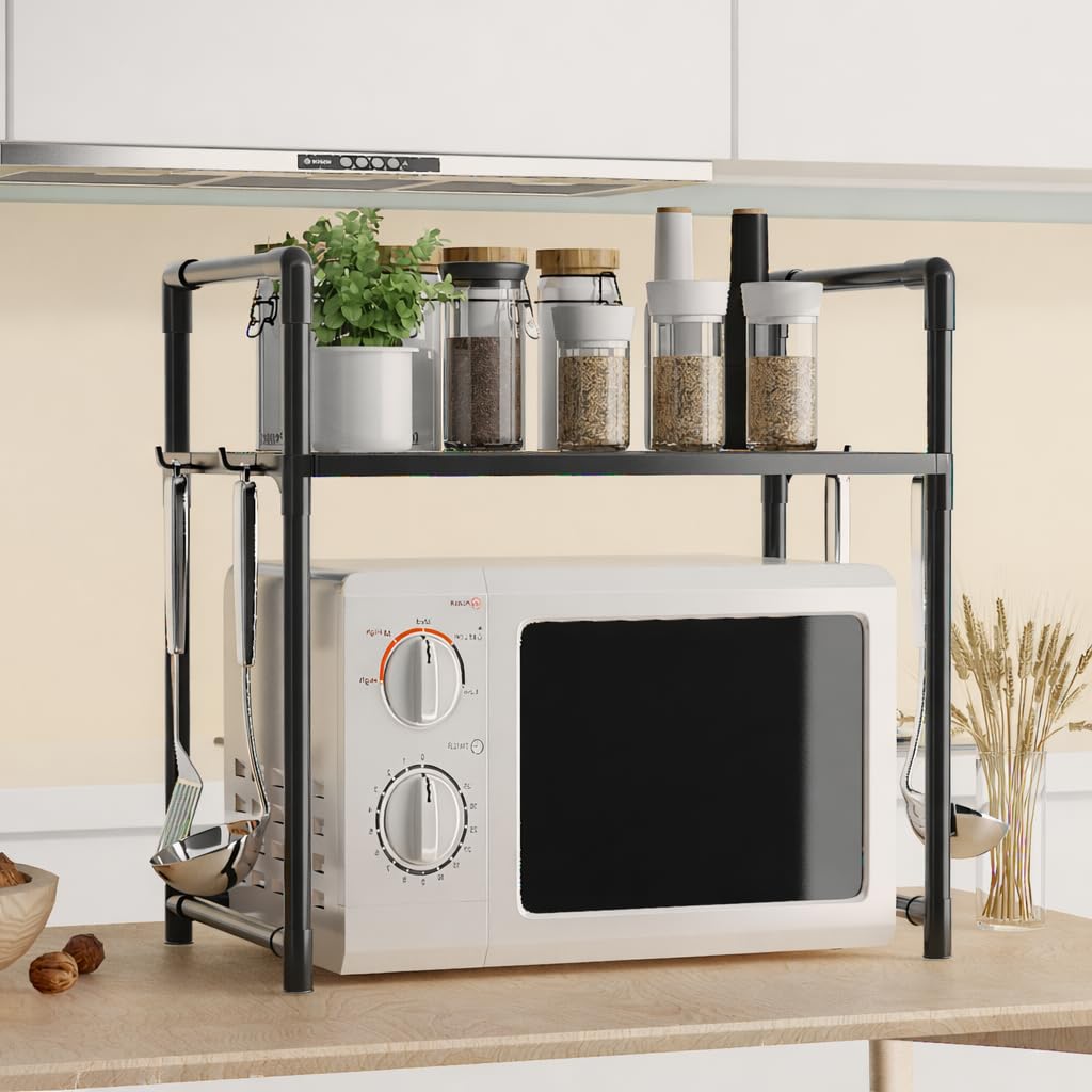 Subekyu  Microwave Oven Stand For Kitchen,  Storage Rack, Multipurpose Otg & Air Fryer Stand, Rectangular Kitchen Organizer Tab
