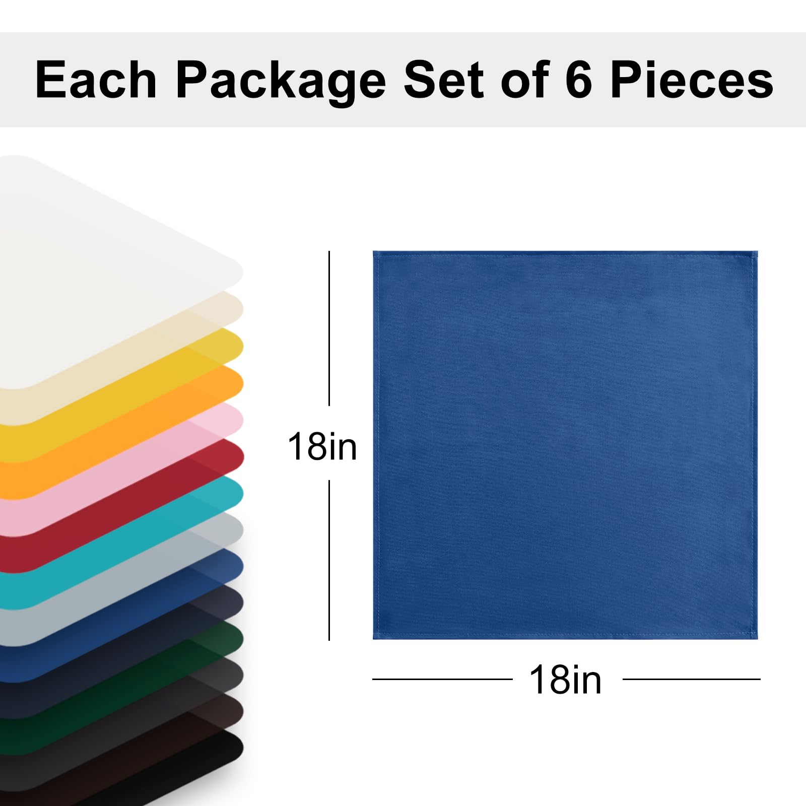 Hiasan Royal Blue Cloth Napkins Set Of 6, 18 X 18 Inch, Washable Pink Dinner Napkins With Hemmed Edges For Restaurant, Wedding A
