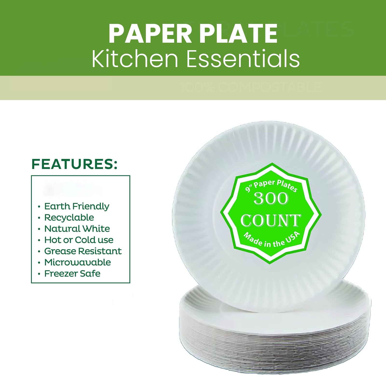 Perfect Stix Paper Plate By Kitchen Essentials, 9 (Pack Of 300)