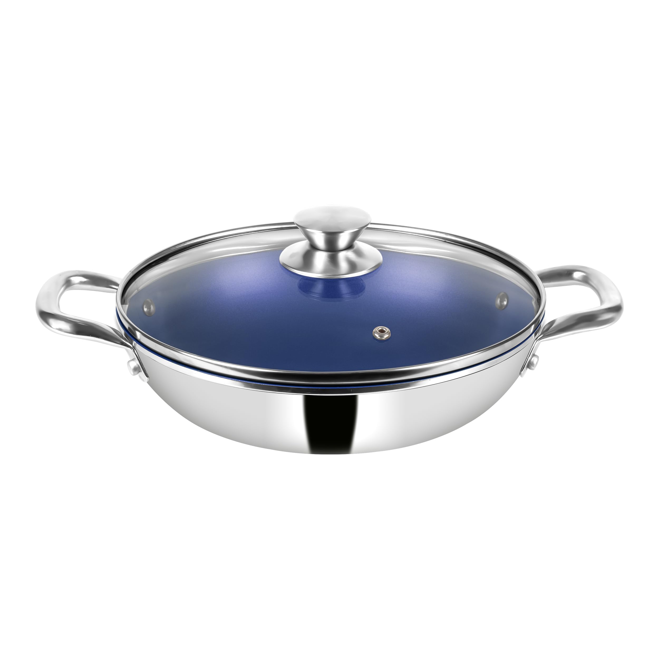 Pigeon Cerrasteel 24Cm Ceramic Kadai| NonStick| Ceramic Coated| Blue
