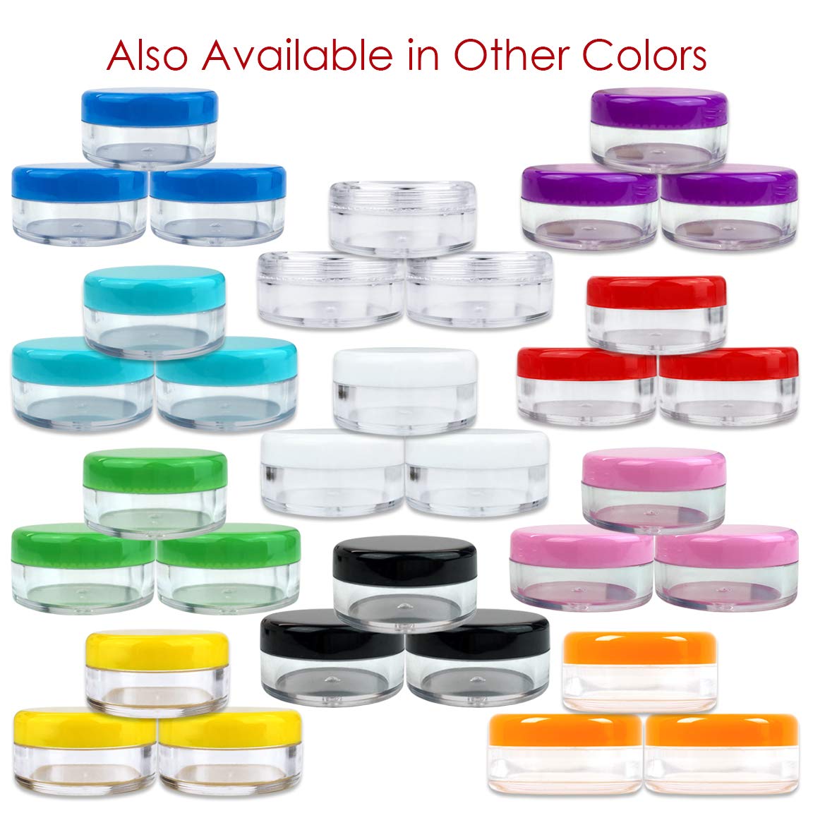Beauticom (Quantity: 25 Pcs) 5G/5Ml Round Clear Jars With Pink Lids For Lotion, Creams, Toners, Lip Balms, Makeup Samples