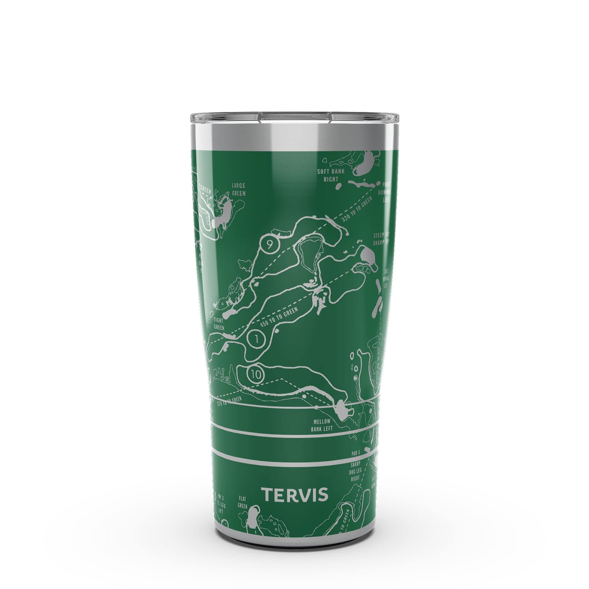 Tervis Traveler Golf Course Map Triple Walled Insulated Tumbler Travel Cup Keeps Drinks Cold & Hot, 20oz, Stainless Steel