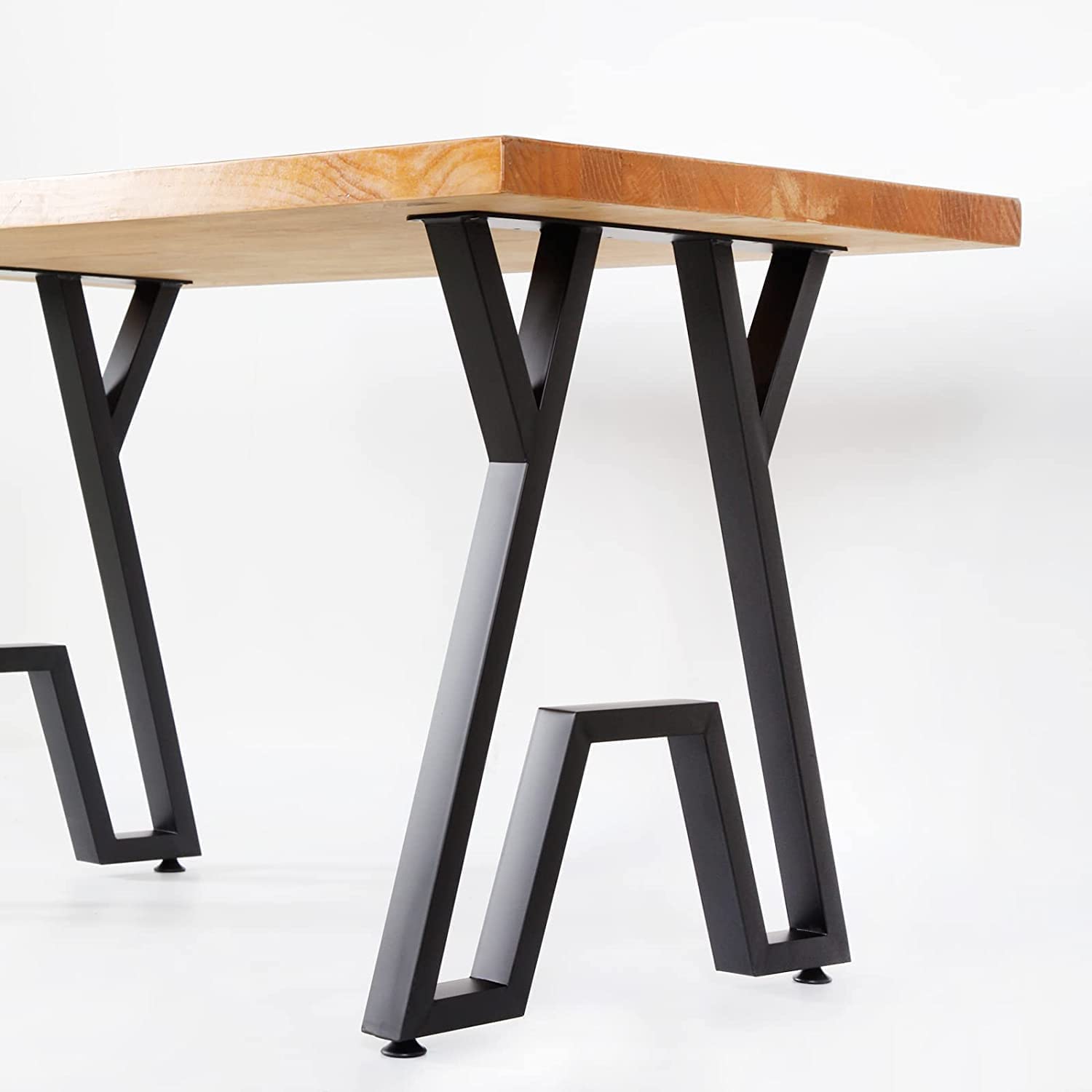 Decorila Mordern Black Study Table Legs In Acacia Wood With Mild Steel Frame For Home Office Entryway Hallway Storage Table Legs