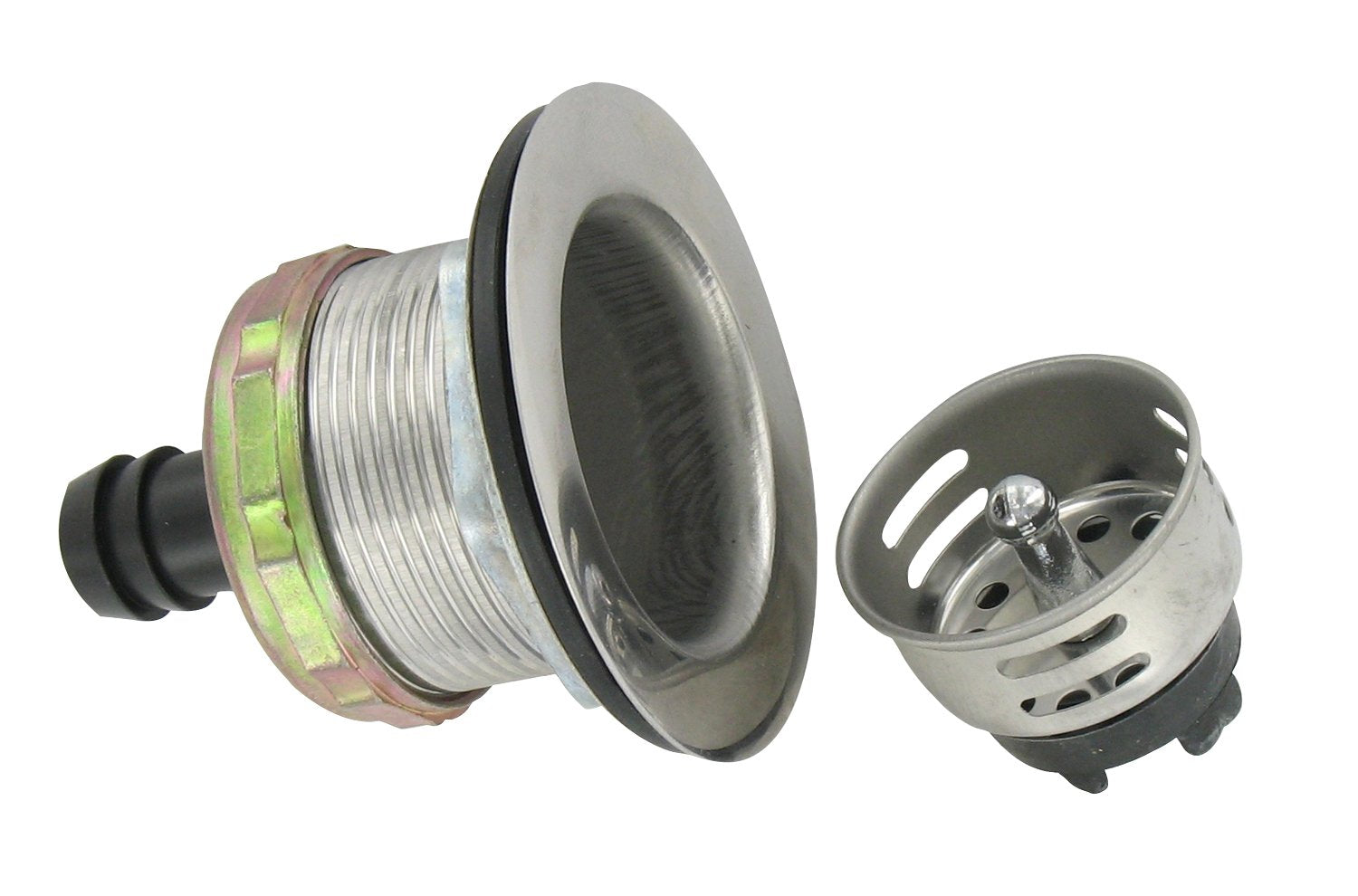 Valterra A01-2011Vp Silver Carded Sink Drain With Strainer Basket