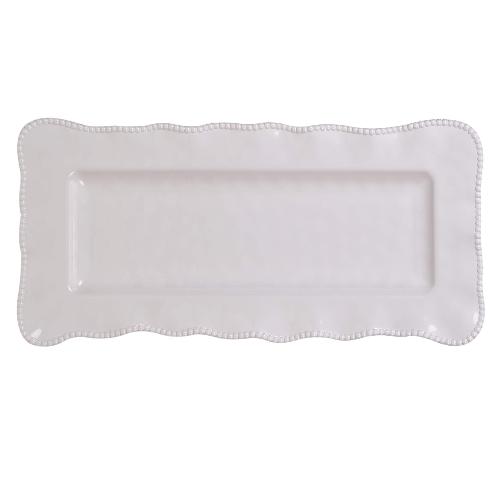 Perlette Cream Rectangular Platter 19 x 9