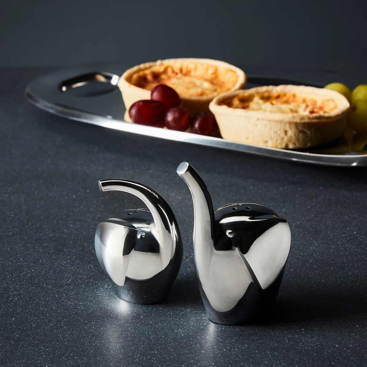 Nambe Savanna Collection Elephant Salt & Pepper Shakers | Set Of 2 For Home D  Cor | Measures At 3'' X 3'' X 3.5'' | Made With N