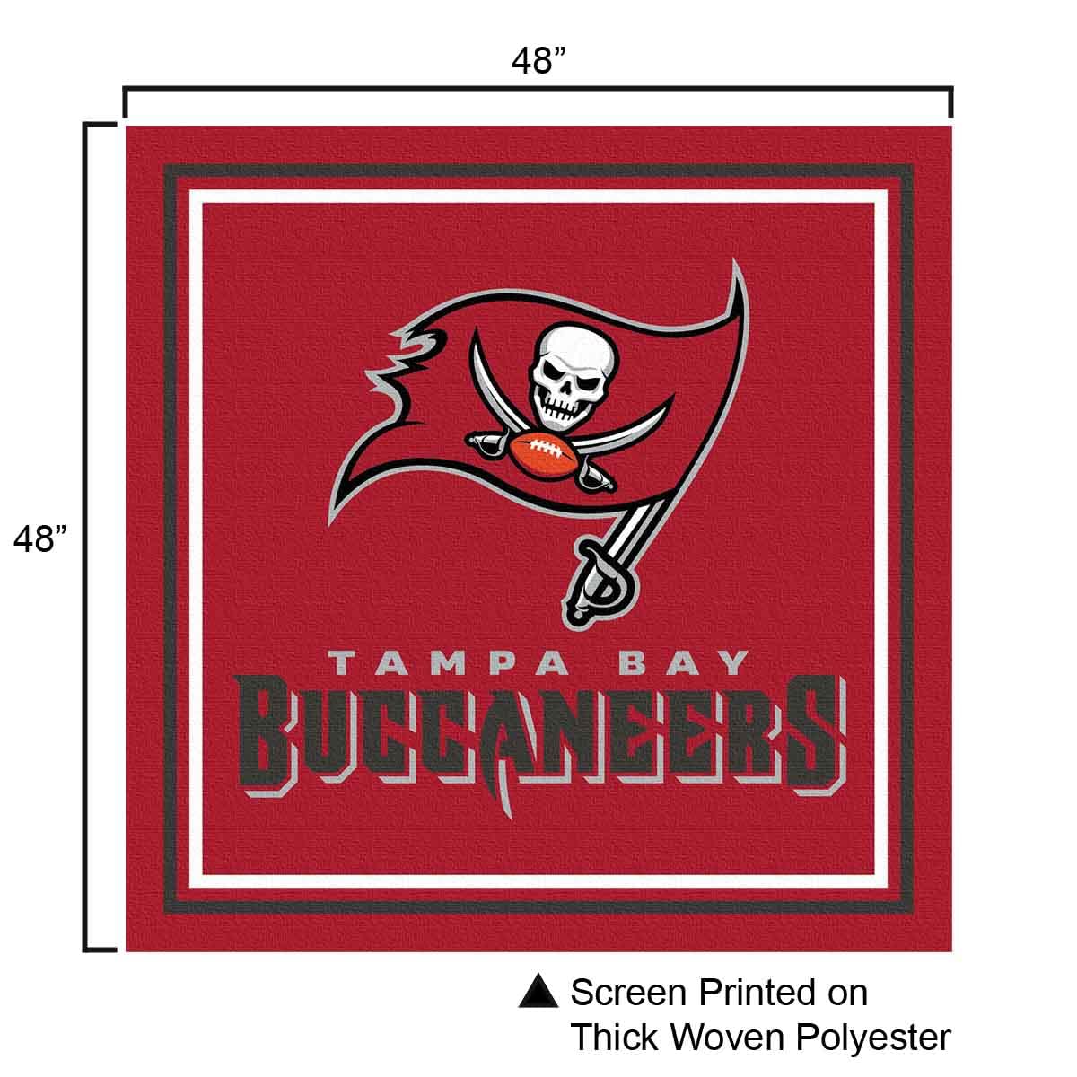 Wincraft Tampa Bay Buccaneers Logo Tablecloth And Square Table Cover Overlay