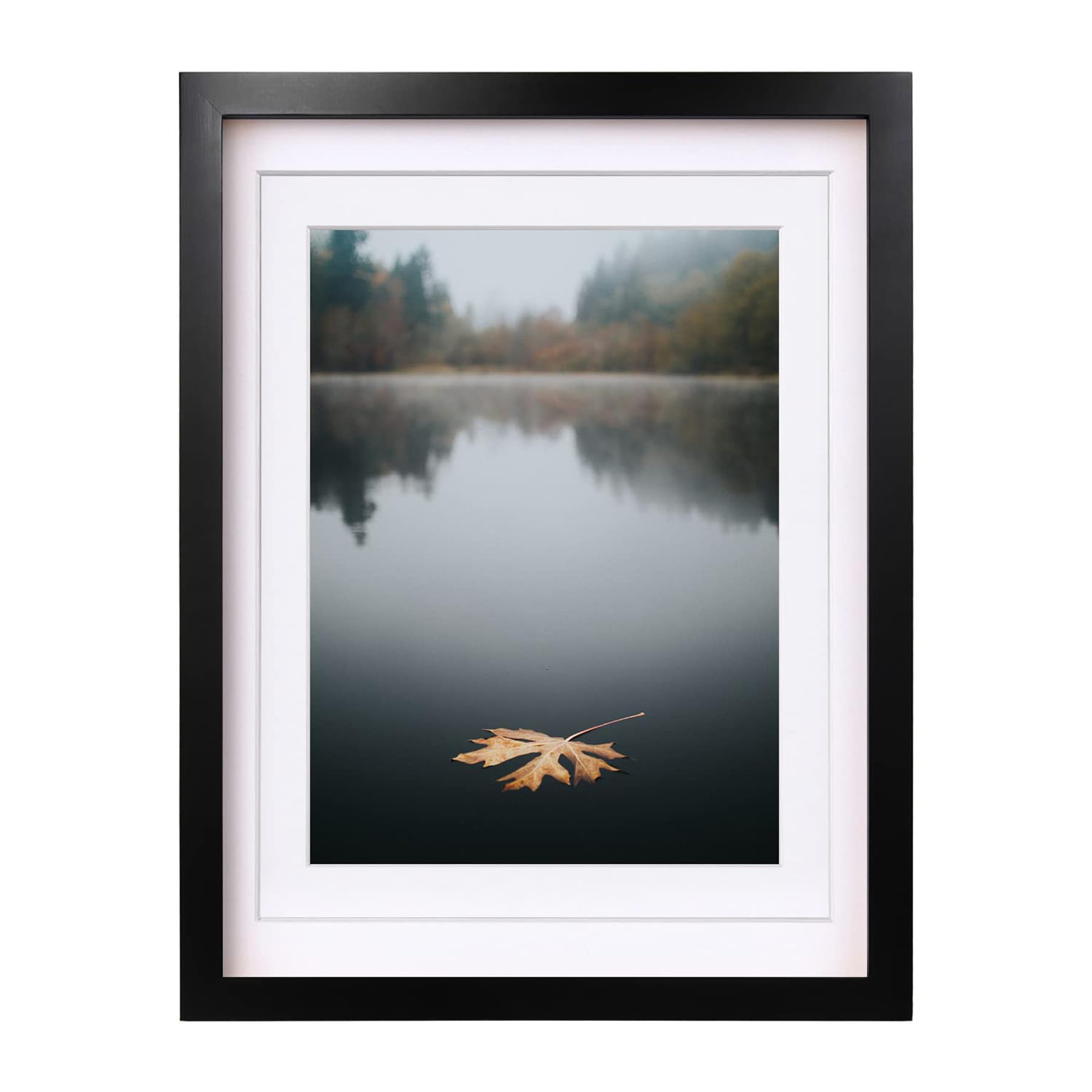 Egofine 12x16 Picture Frame Black Covered by Plexiglass Made of Solid Wood, Display Pictures 9x12 and 11x14 with Mat or 12x16 Wi