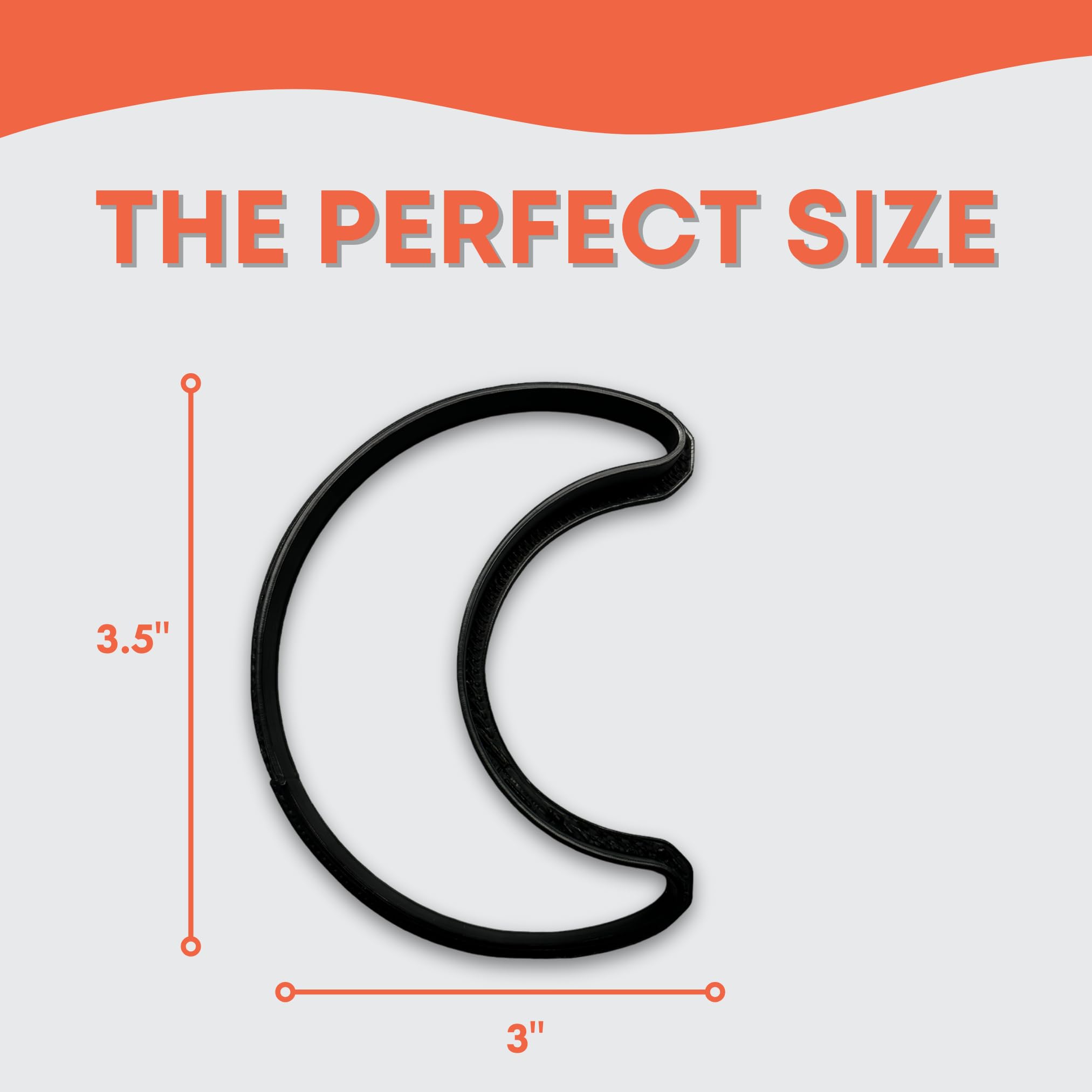 Crescent Moon Cookie Cutter With Easy To Push Design (3.5 Inch)