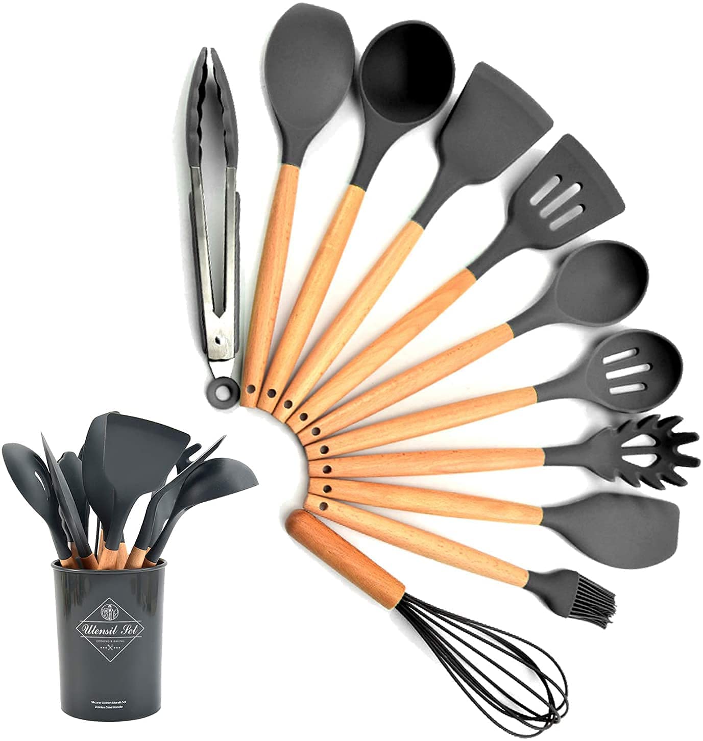 Sarneshweram Silicone Spatula Set, HeatResistant Silicone Kitchenware, Kitchen Baking Cooking Utensils Sets And Supplies For Ho