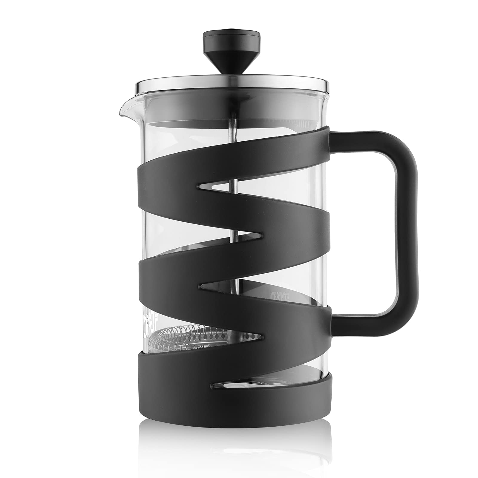 Igrid French Press Coffee And Tea Maker 800Ml With 4 Level Superior Filtration, Stainless Steel Plunger, Heat Resistant Borosili