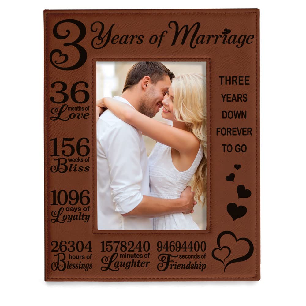 KATE POSH 3rd Anniversary, 3rd Wedding Anniversary, 3 Years Anniversary, Three Years of Marriage, Third Anniversary Engraved Raw