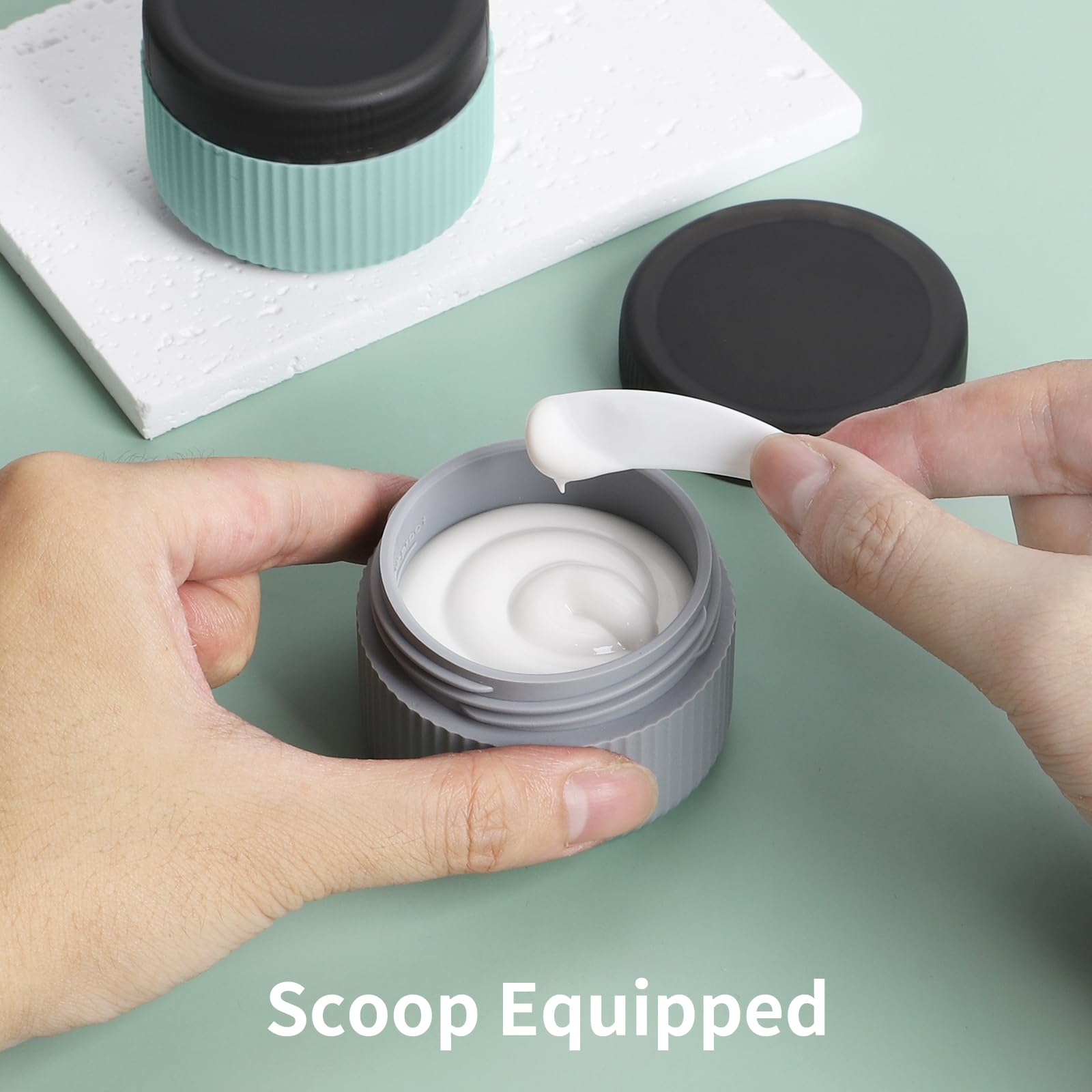 Me.Fan Travel Containers For Toiletries, Tsa Approved 1.5 Oz Silicone Cream Jars, Leak-Proof Travel Size Containers, Travel Acce