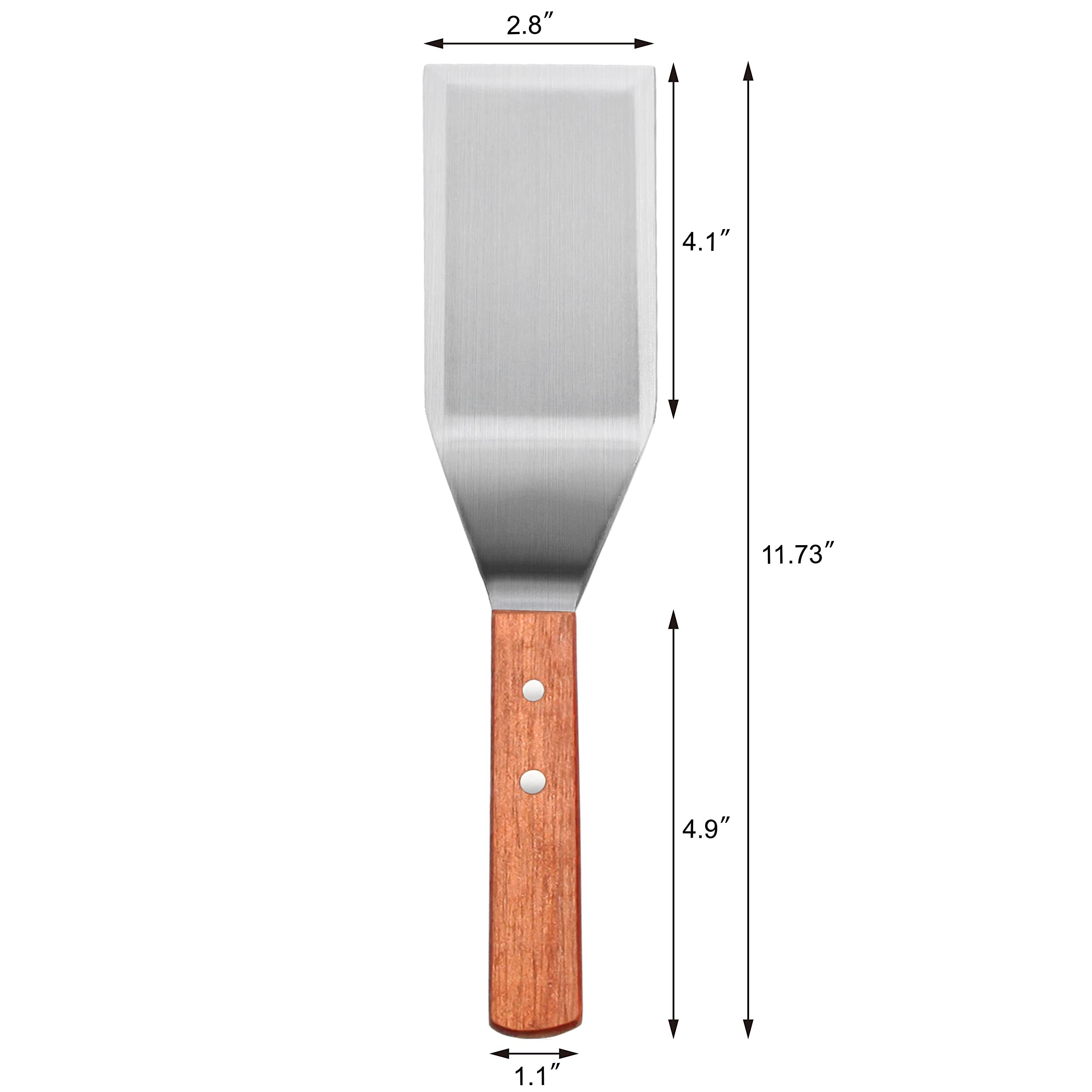 New Star Foodservice 36299 Wood Handle Heavy Duty Hamburger Turner/Spatula With Cutting Edge, 11.5''