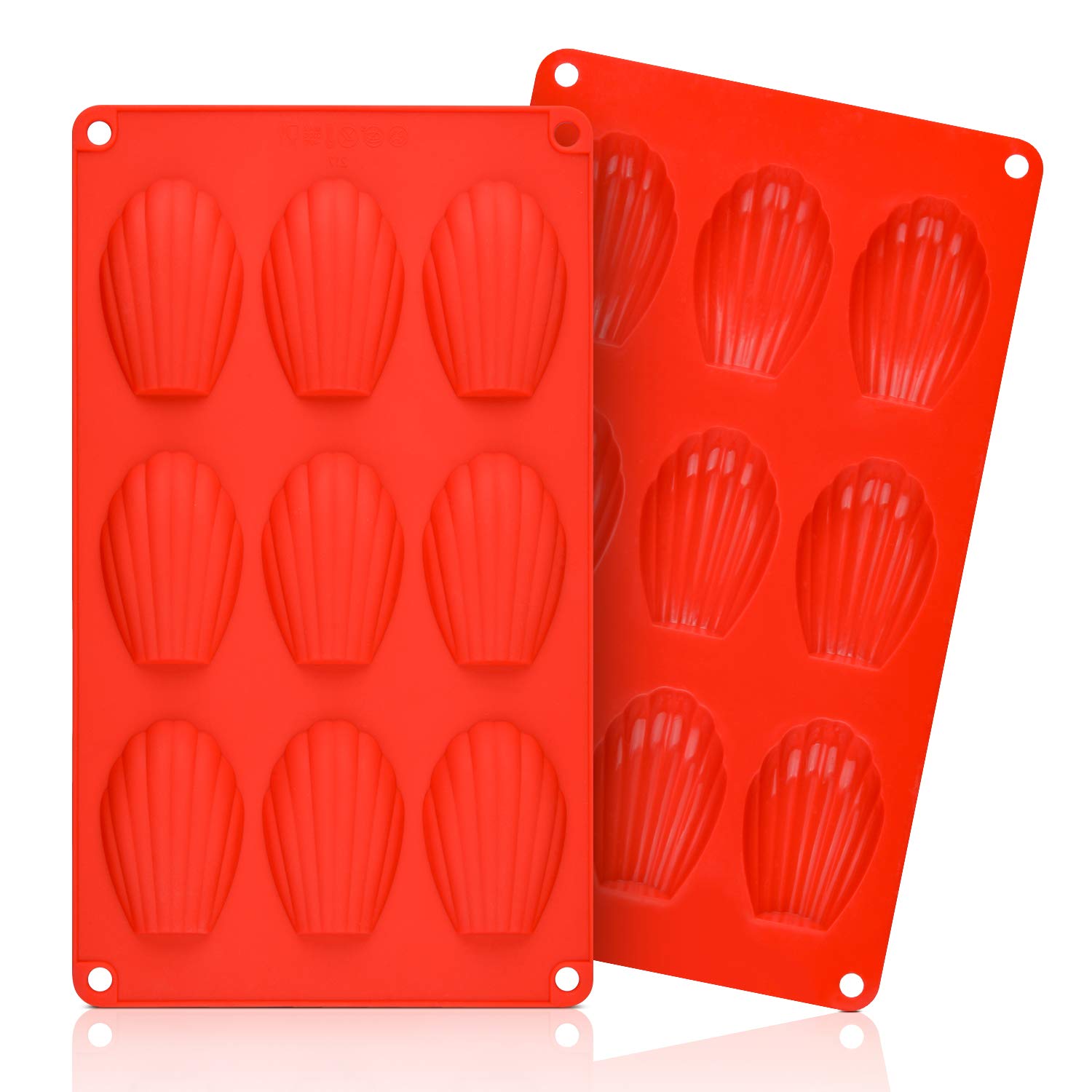 Silicone Madeleine Pans - 9 Cups Madeleine Mold For Small Cake, Chocolate, Cookies Pack Of 2
