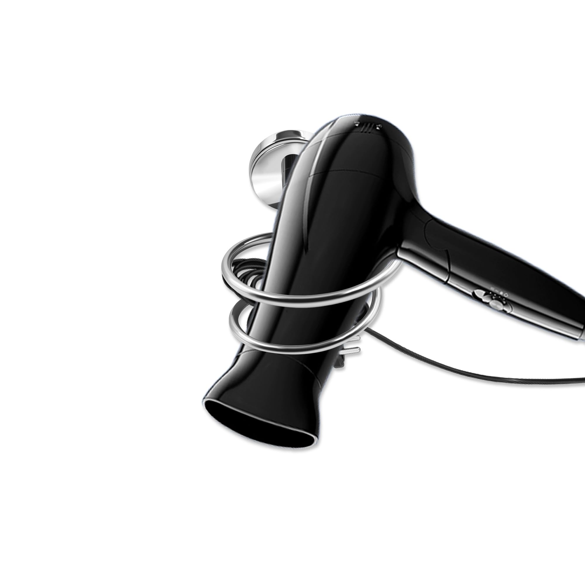 SWETON Bathroom Hair Dryer Holder, Chrome Finished Stainless Steel, Wall Mount, 1 Count, Silver