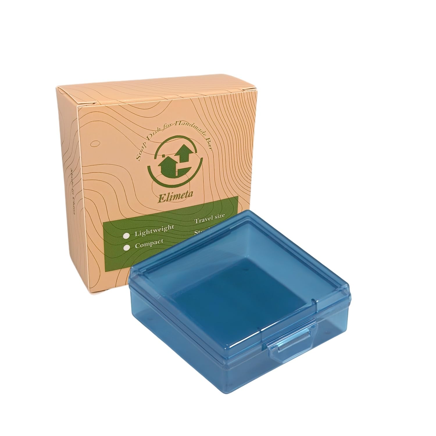 Elimeta Square Bar Soap Container, Holder Fit Dr Squatch, Travel Case (Blue)