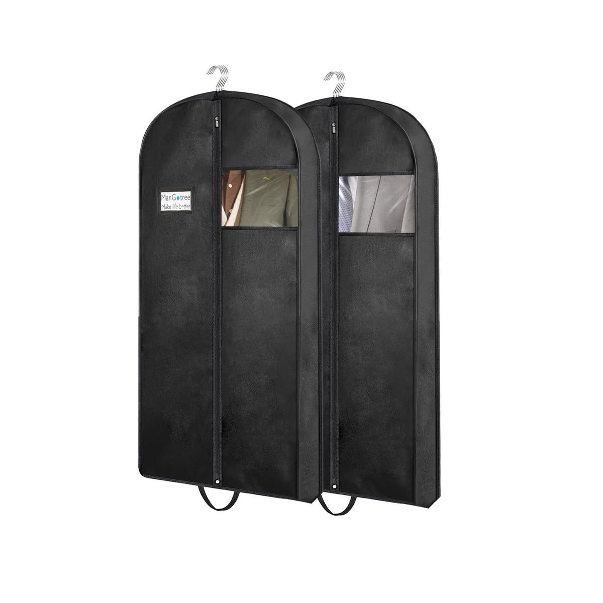 Mangotree 43'' Garment Bags, Suit Bags For Closet Storage And Travel, Portable Garment Covers With Handle, Nonwoven Breathable C