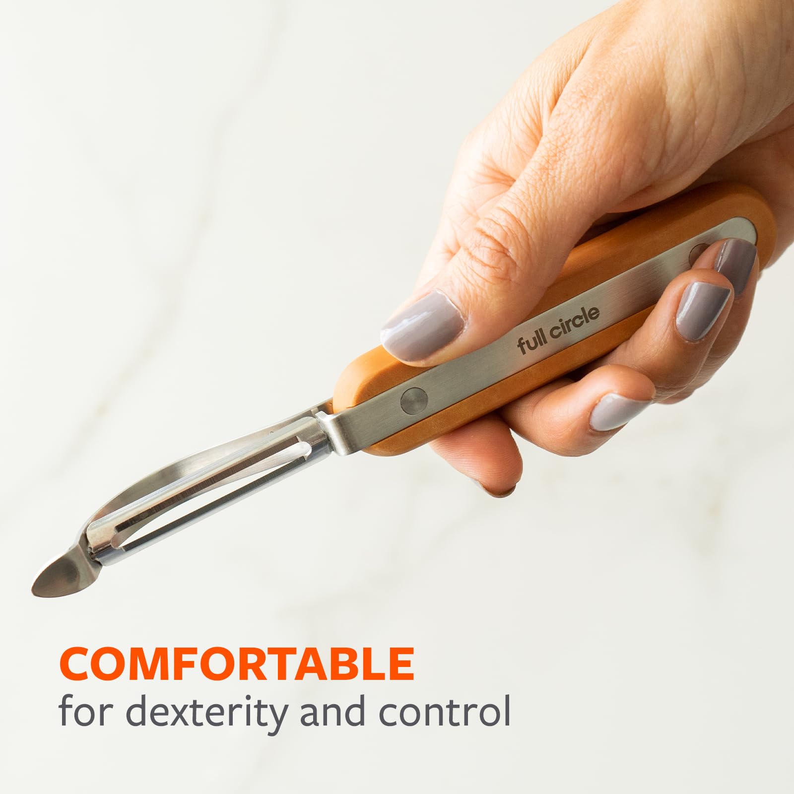 Full Circle Peel Out, Smooth Glide Straight Fruit And Vegetable Peeler: Stainless Steel, Sharp, Precise, And Eco-Friendly. Dishw