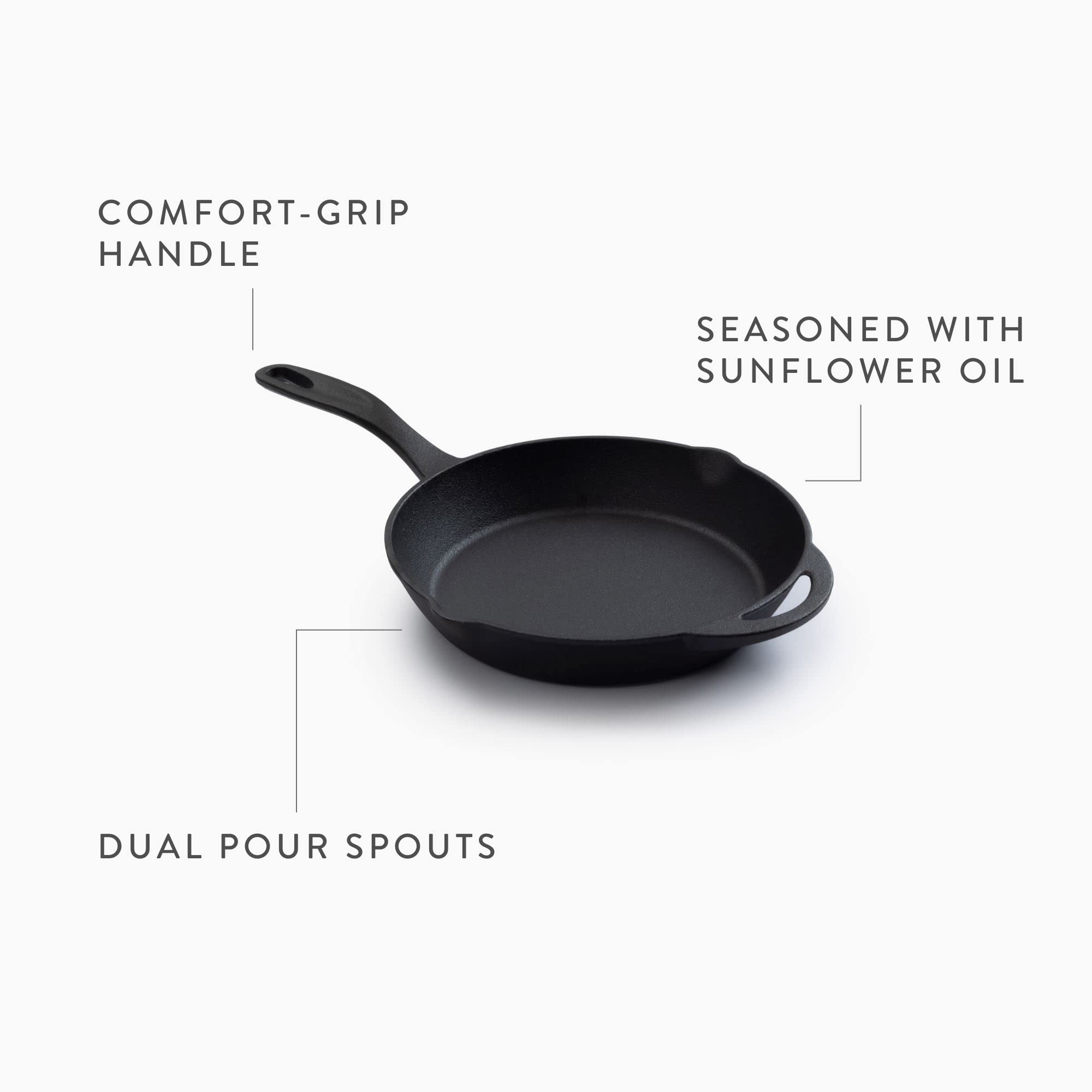 Barebones 8-Inch Cast Iron Skillet - Non Stick Frying Pans - Camping Skillet