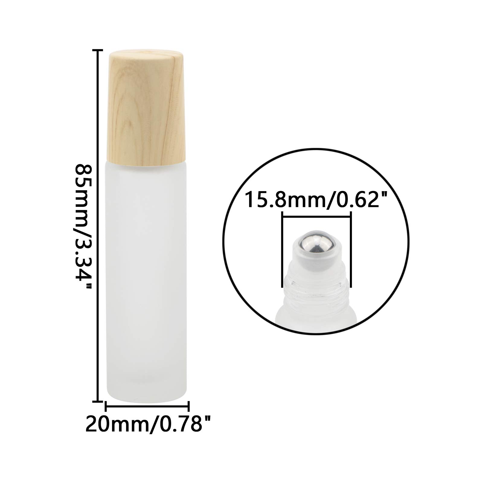 Kesell 10Ml(1/3Oz) Roll On Bottles,10 Pack Essential Oil Bottles Glass Roller Bottles Perfume Cosmetic Sample Bottles With Stain