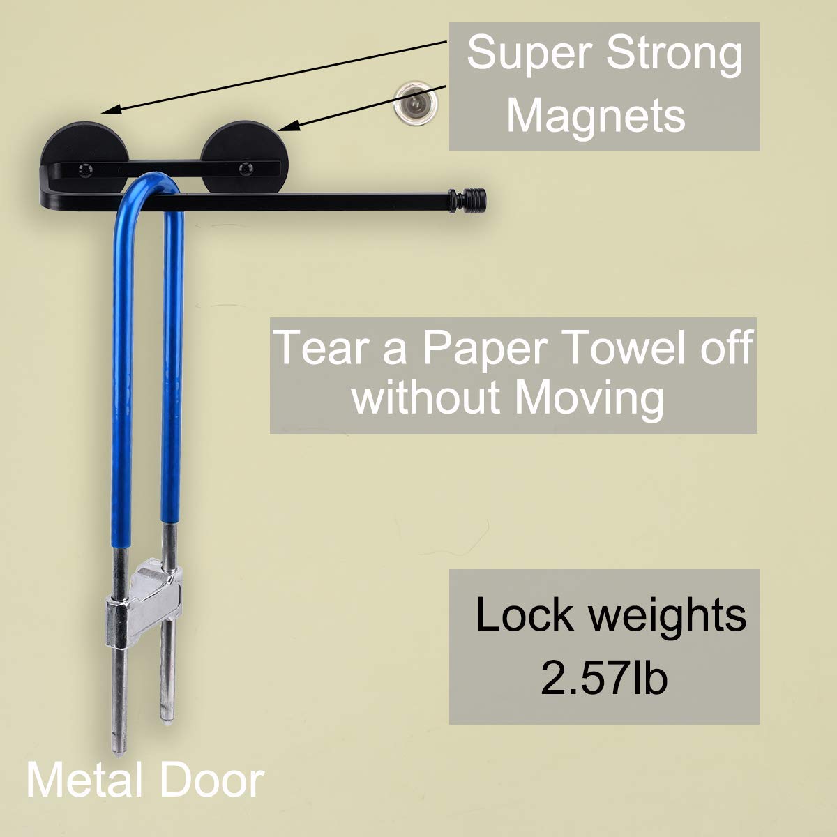 Magnetic Paper Towel Holder Paper Towel Rack Tower Bar For Refrigerator, Metal Cabinet Black