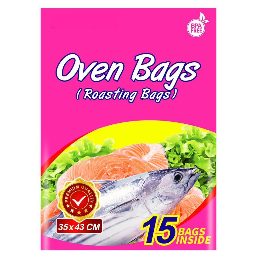 15  Oven Bags, Cooking Roasting Bags Medium Size For Meats Chicken Fish Vegetables (14  17 Inch)
