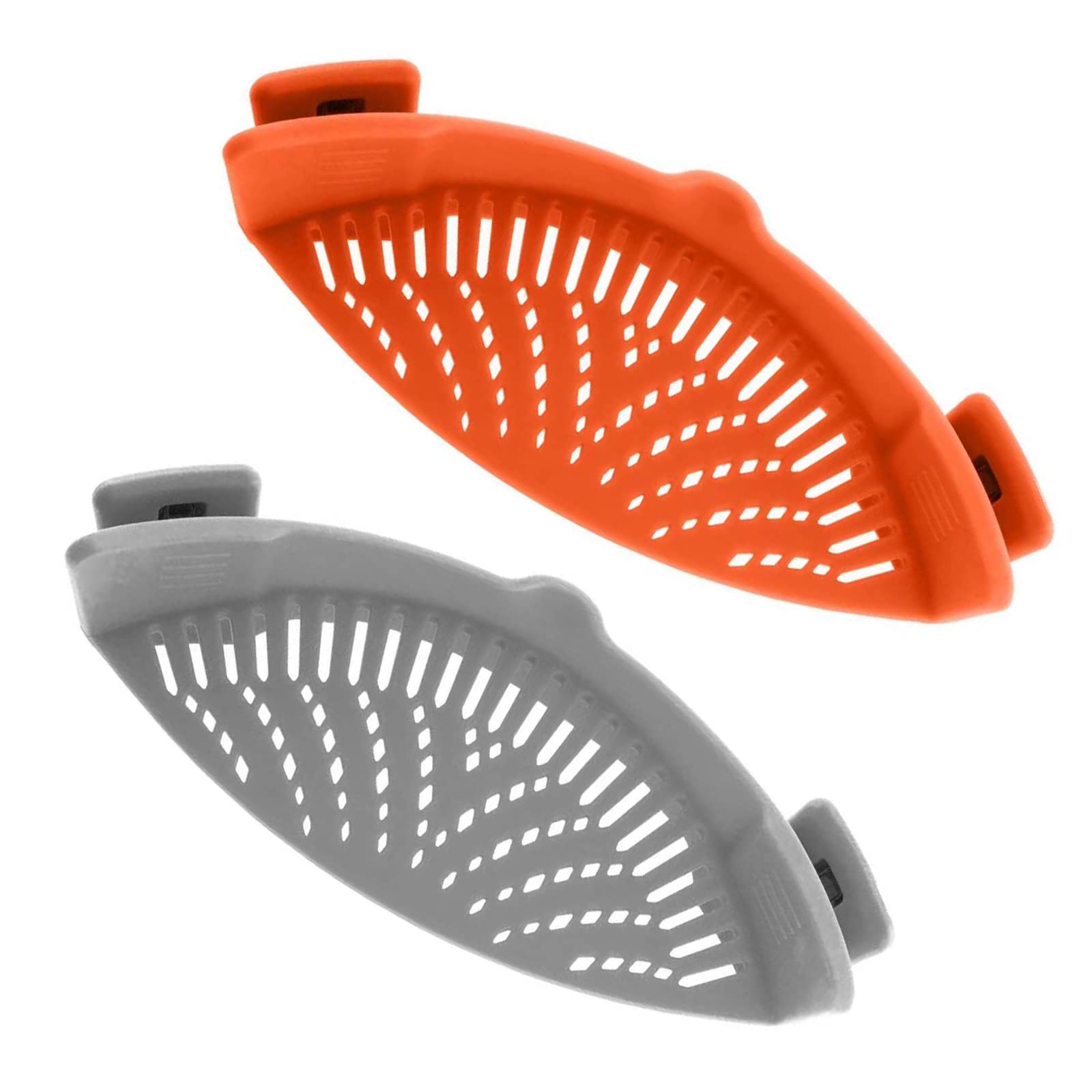 2 Pcs Clip On Strainer, Pot Strainer For Pasta Meat Vegetables Fruit, Silicone Strainer - Fit All Pots And Bowls.