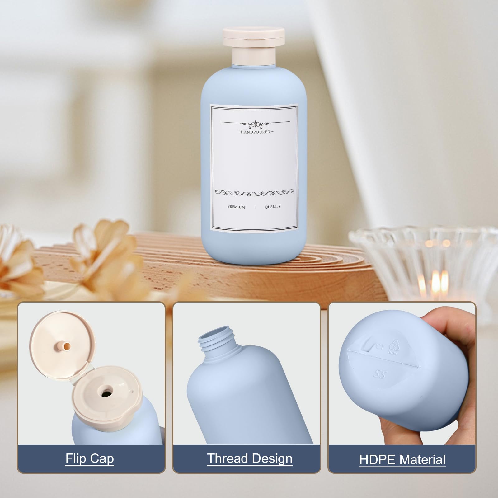 Umetass 6.8Oz Travel Bottles For Toiletries, Empty Plastic Squeeze Bottles With Flip Cap, Lotion Container For Toiletries Travel