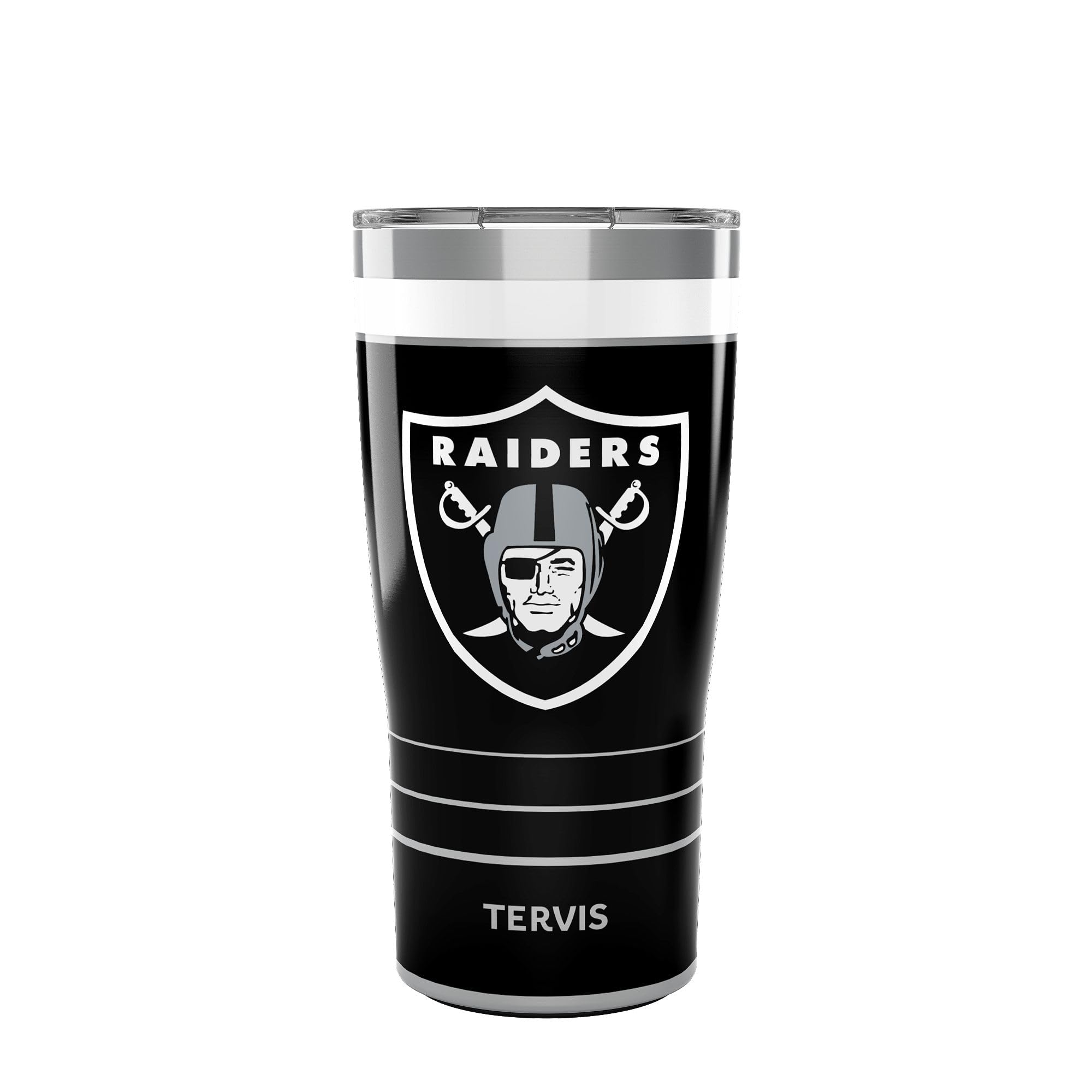 Tervis Traveler NFL Las Vegas Raiders  MVP Triple Walled Insulated Tumbler Travel Cup Keeps Drinks Cold & Hot, 20oz, Stainless 