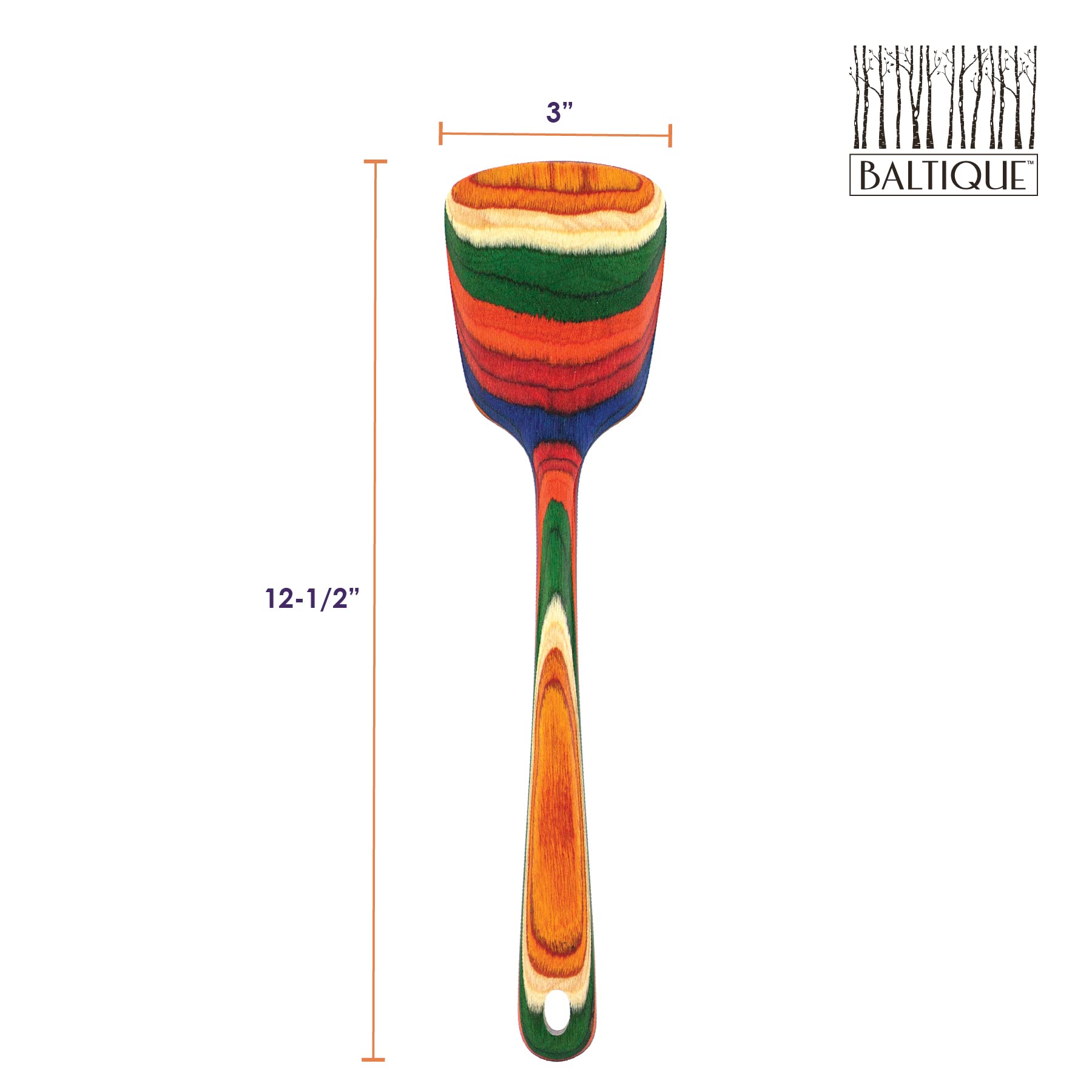Baltique Marrakesh Collection 12-1/2'' Wooden Spatula  Safe for Nonstick