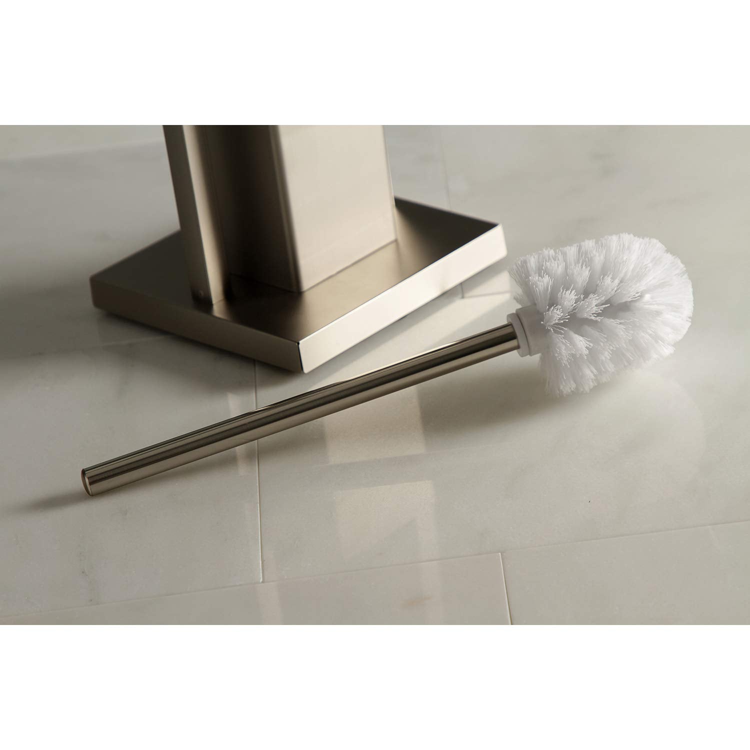 Kingston Brass Scc8348 Edenscape Pedestal Toilet Paper Holder With Toilet Brush Holder, Brushed Nickel