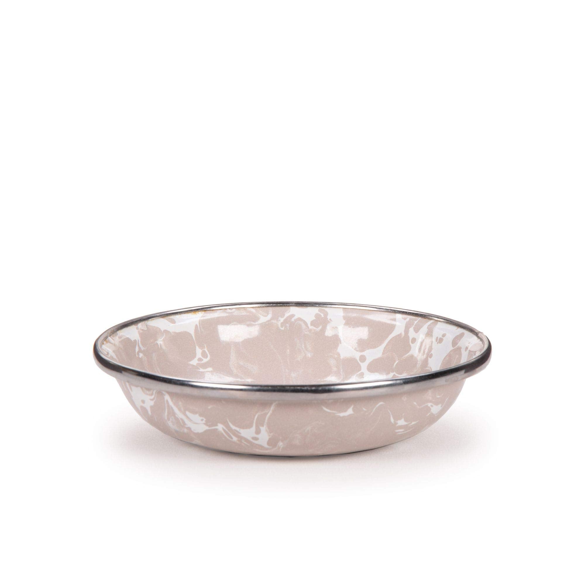 Golden Rabbit Enamelware - Set Of 6-4Oz Tasting Dishes (Taupe Swirl)