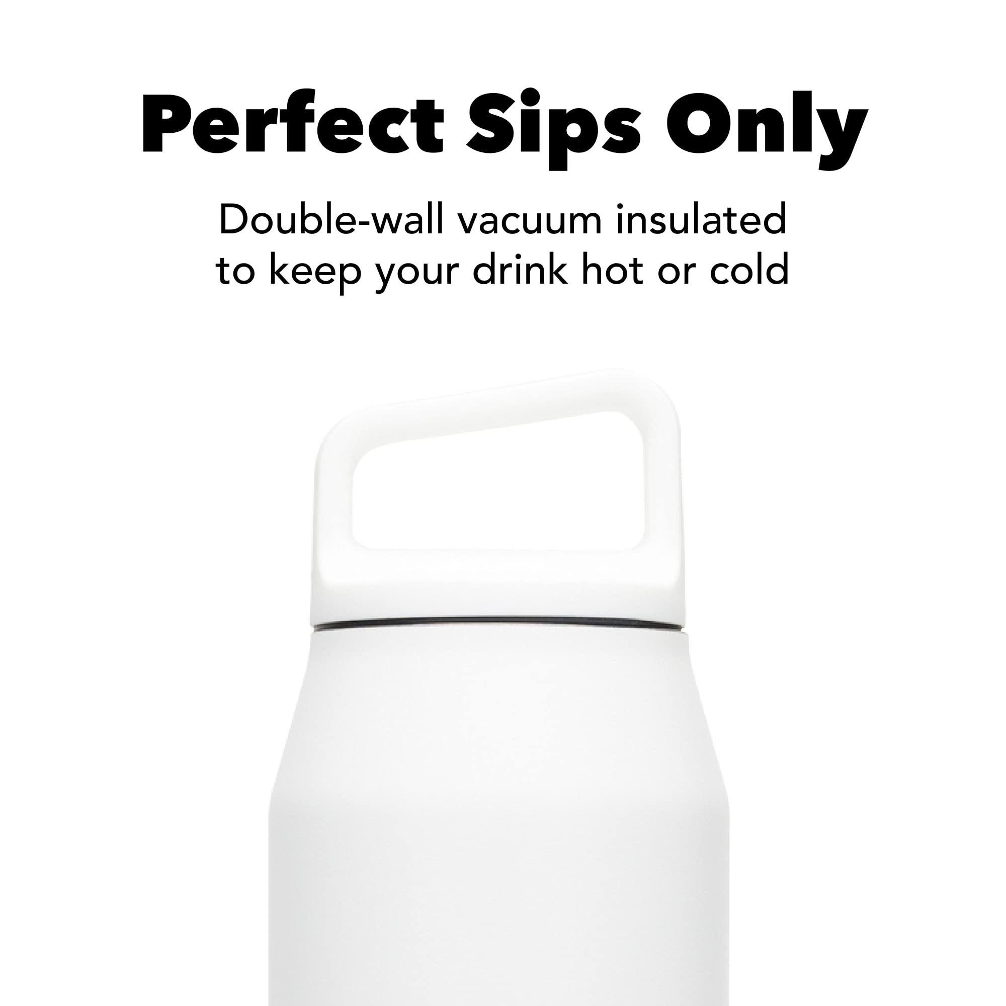 Miir, Wide Mouth Water Bottle, Vacuum Insulated, Leakproof, Stainless Steel Construction, White, 32 Oz