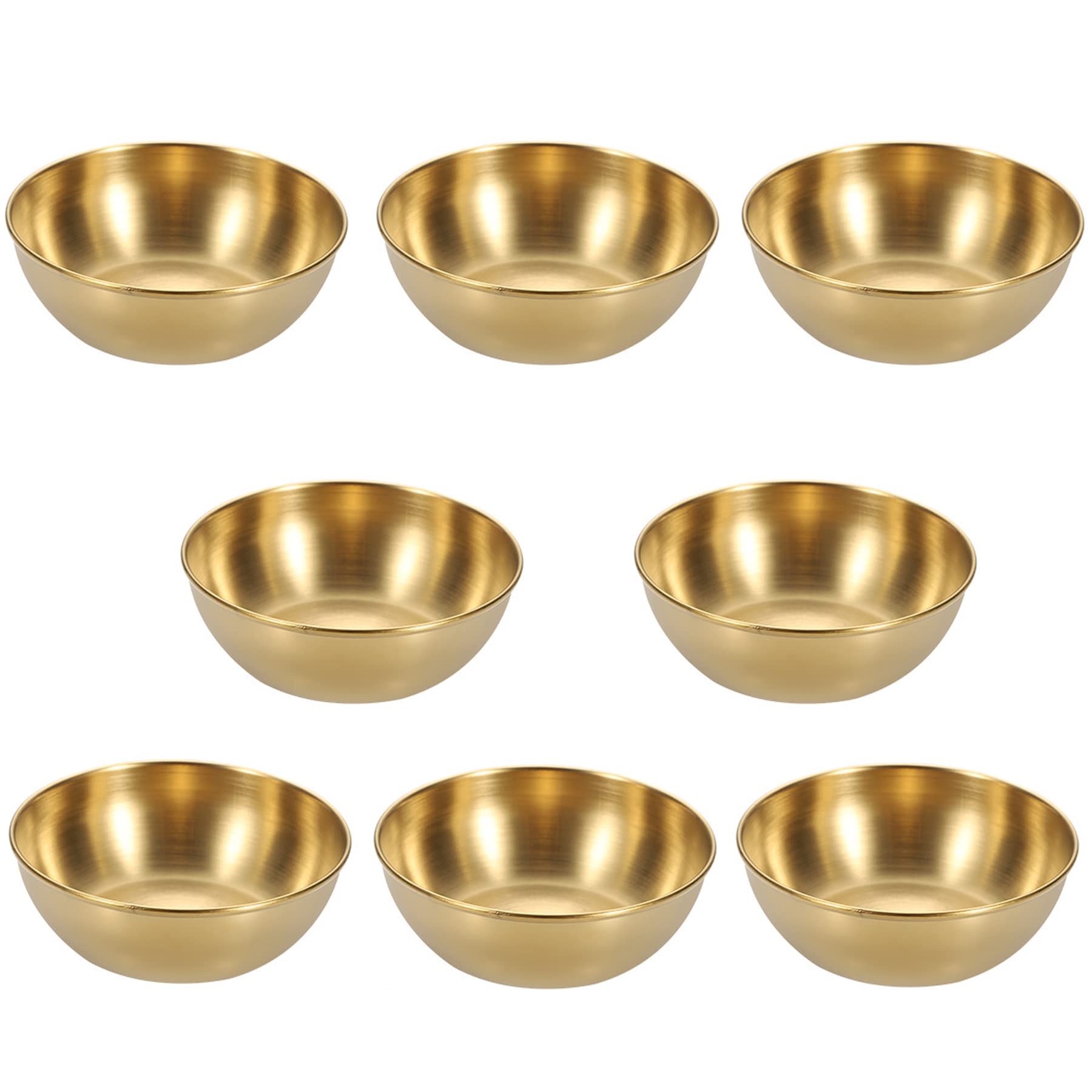 Mggi 8Pcs 3.3Inch Stainless Steel Sauce Dishes Round Mini Individual Saucers Bowl, Seasoning Dishes Sushi Dipping Bowl Appetizer