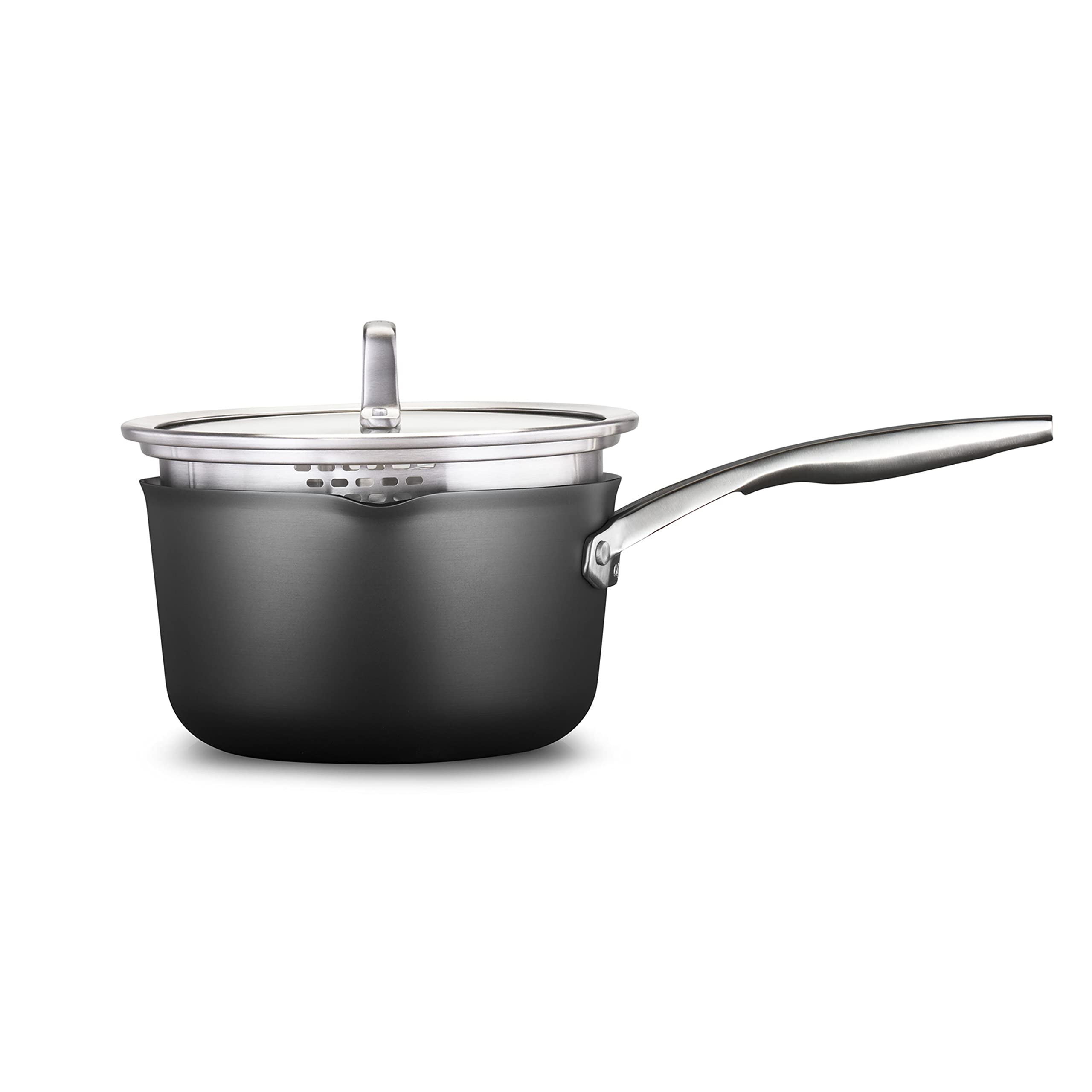 Calphalon Premier 2.5-Quart Saucepan Pot With Tempered Lid, Hard-Anodized Nonstick Cookware With Mineralshield Technology, Oven 