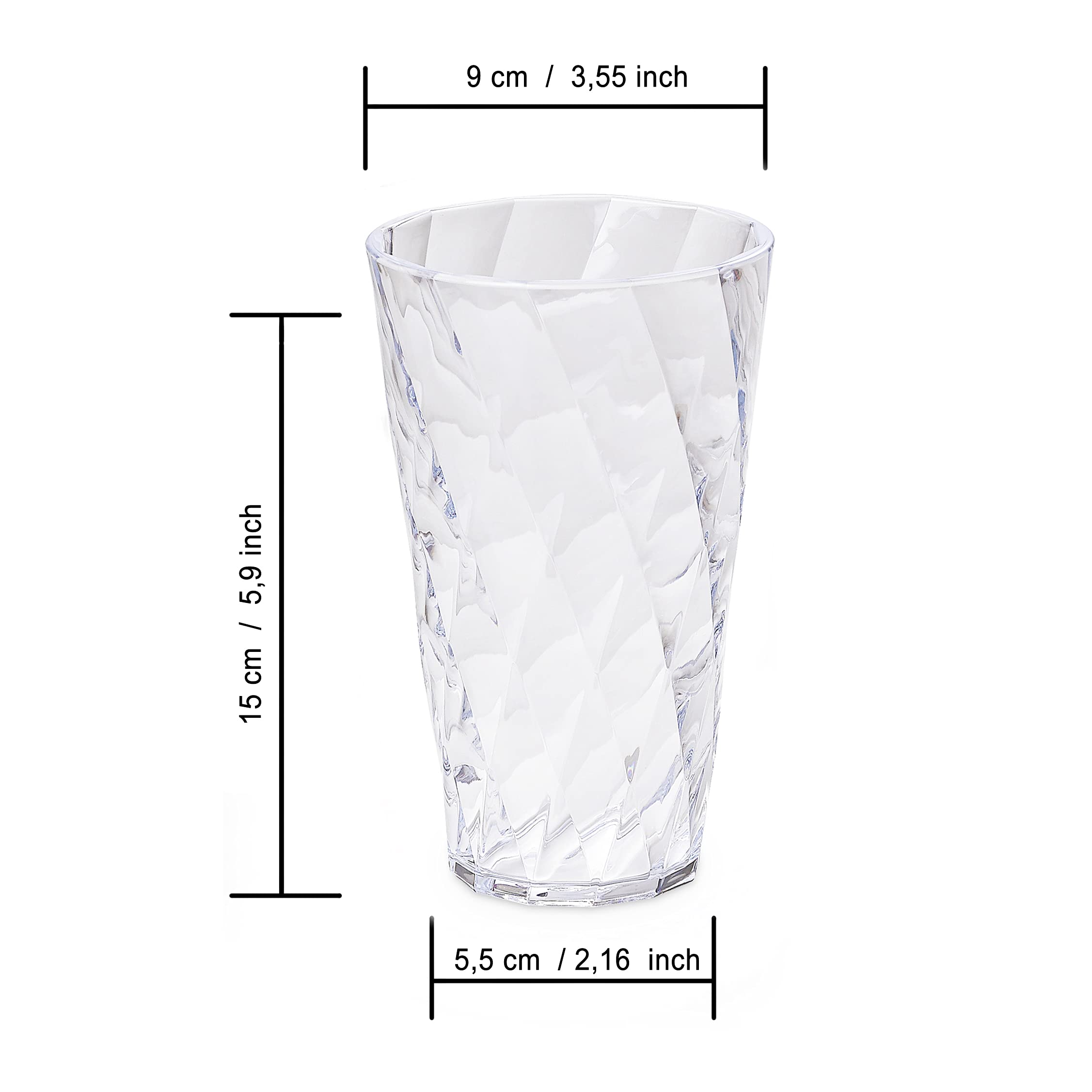 Omada 4-Pc Colored Acrylic Tumblers: Dishwasher Safe Plastic Drinking Glasses - Large 17 Oz Outdoor Glassware And Drinkware - Ch