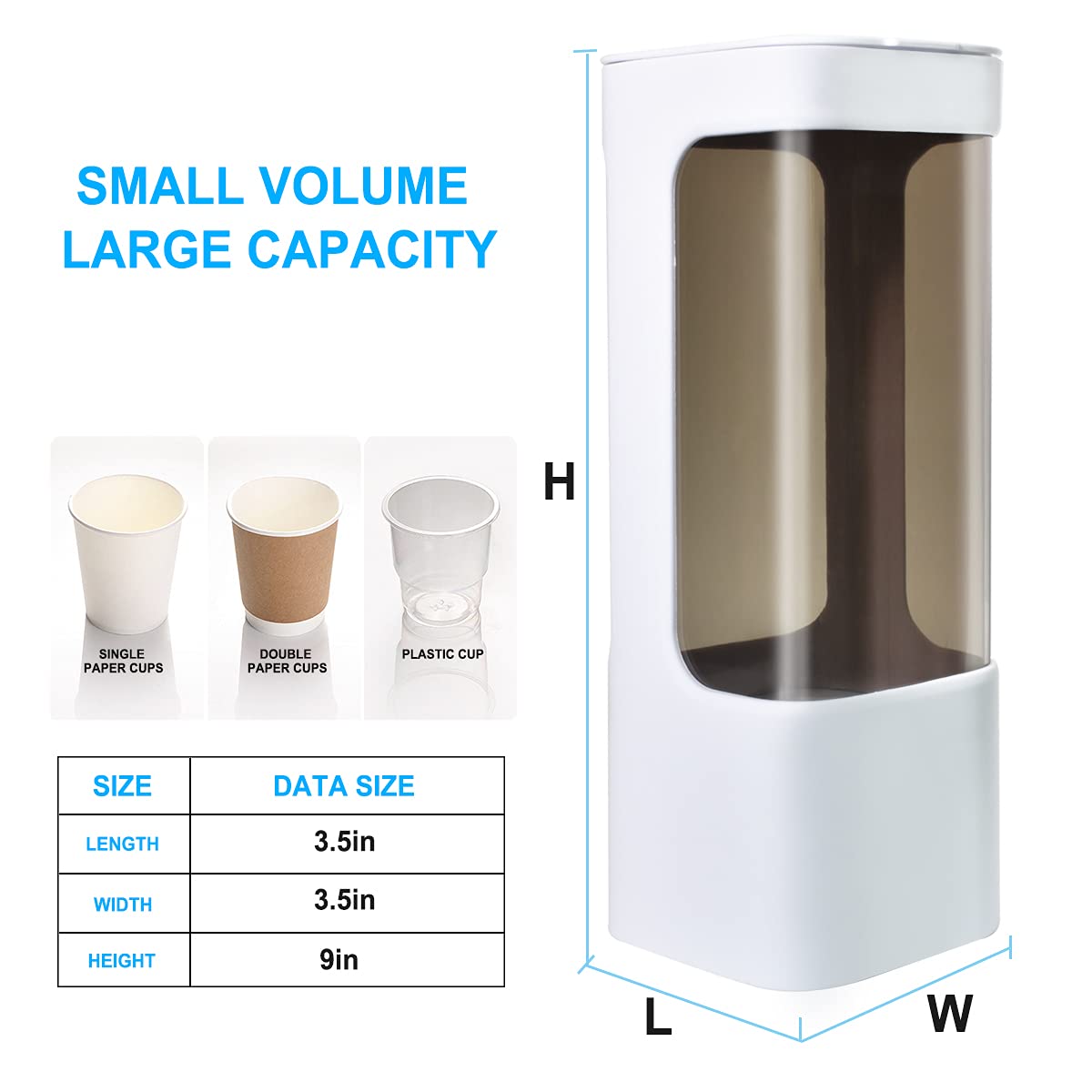 Lbting Water Cooler Cup Dispenser, Pull Type Cup Holder Fit 3Oz - 5Oz Small Bathroom Disposable Cups, Adhesive Wall Mounted Cup